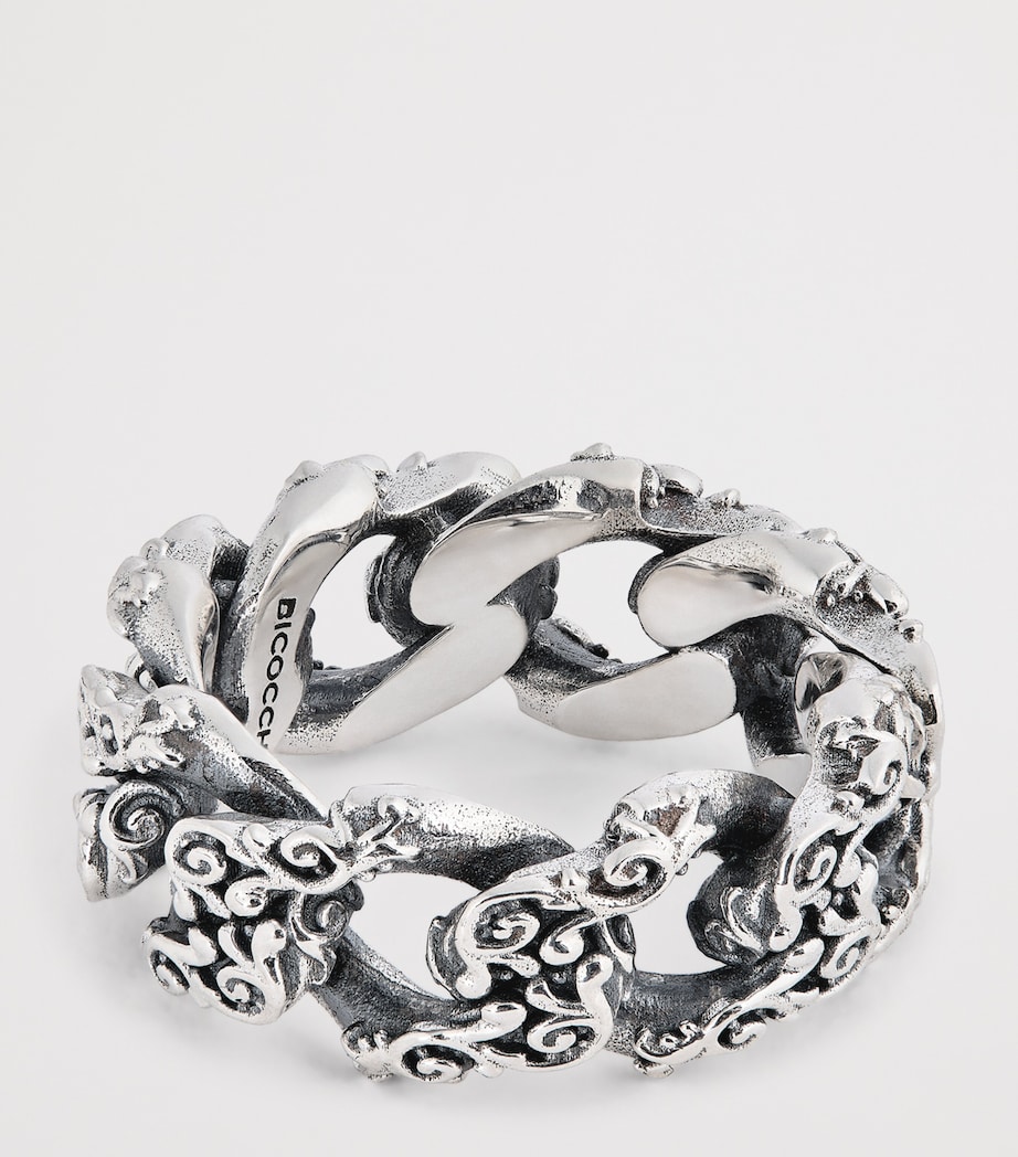 Sterling Silver Flourishing Chain Ring SILVER Image 3