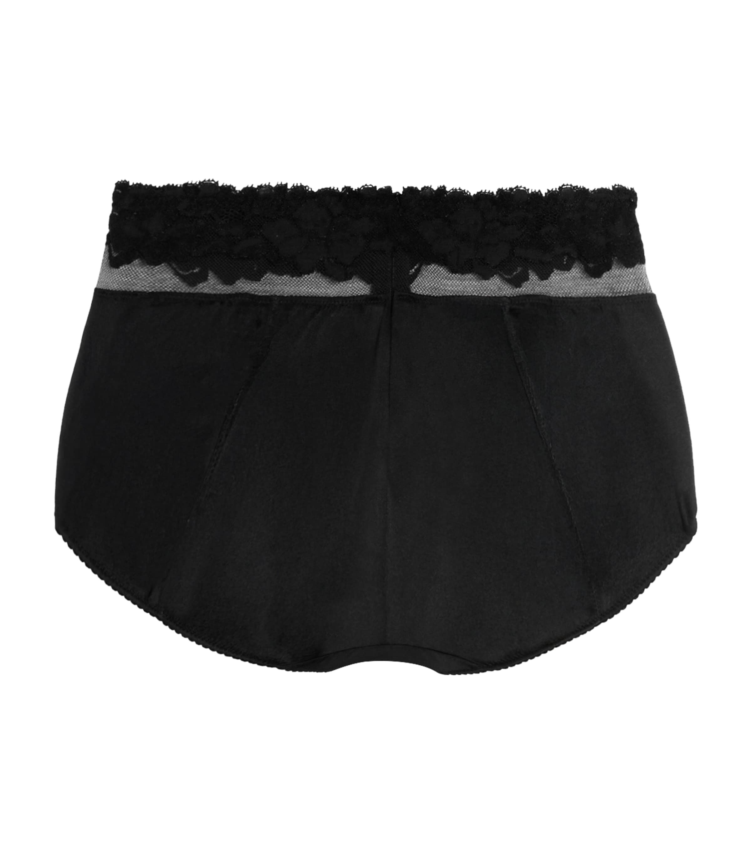 Dolce&Gabbana Womens Silk-Blend Lace Briefs Black Image 2