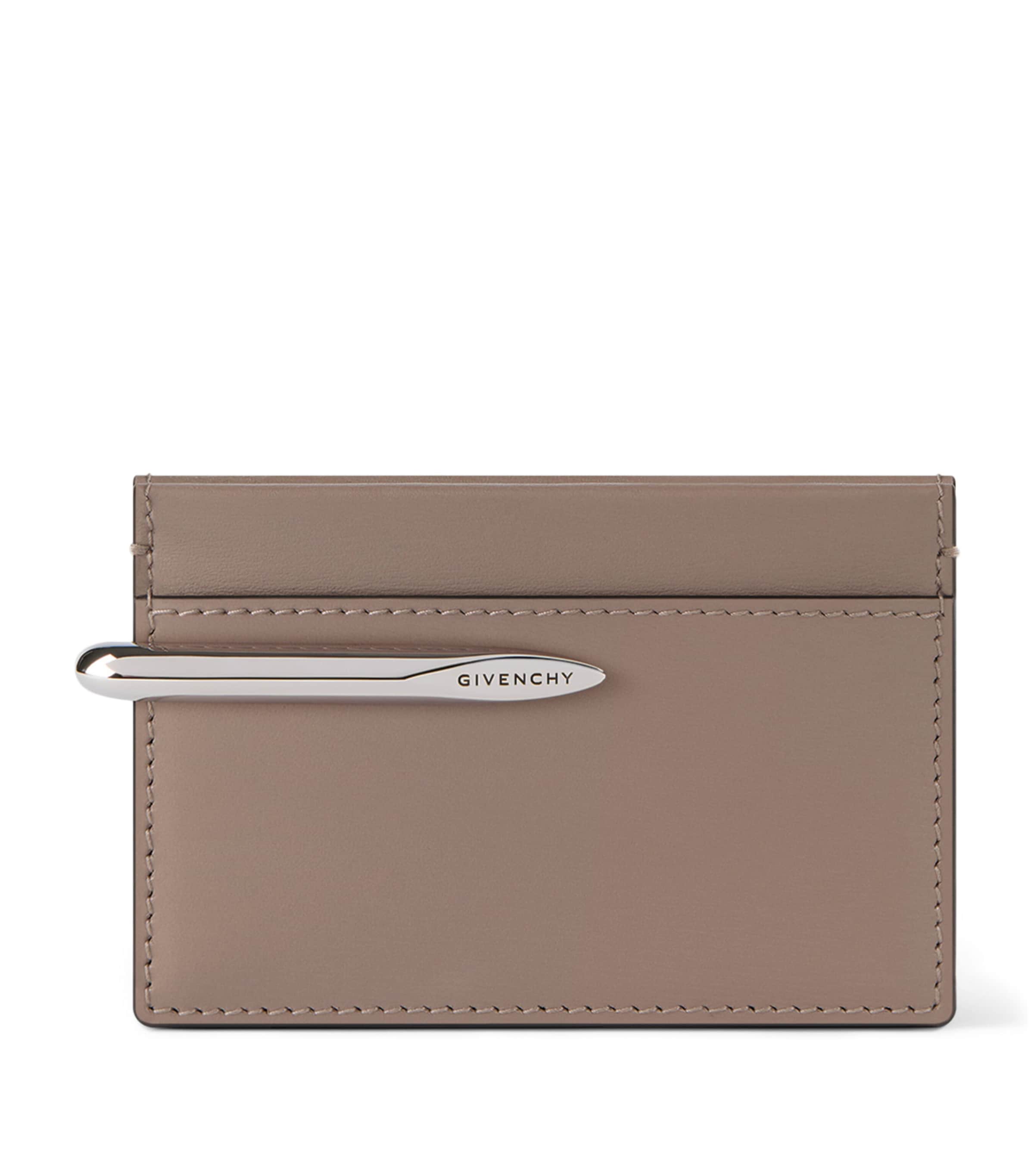 Leather Pinch Card Holder TAUPE Image 1