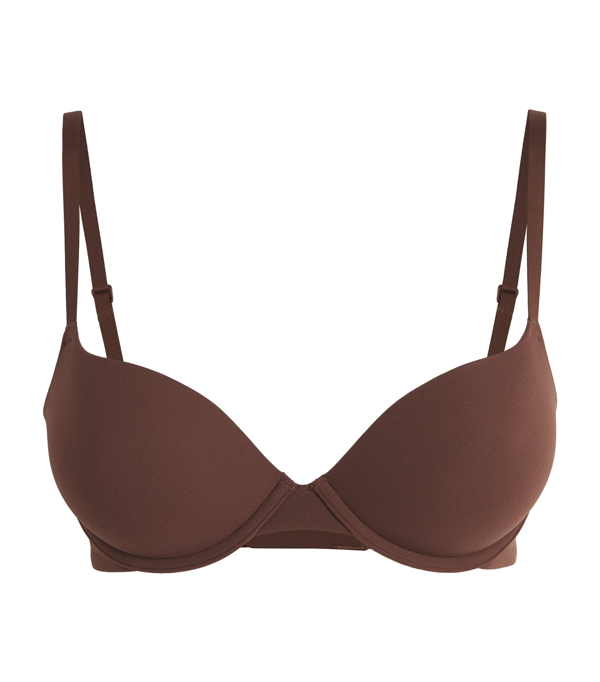 Skims Fits Everybody Push-up Demi Bra In Brown