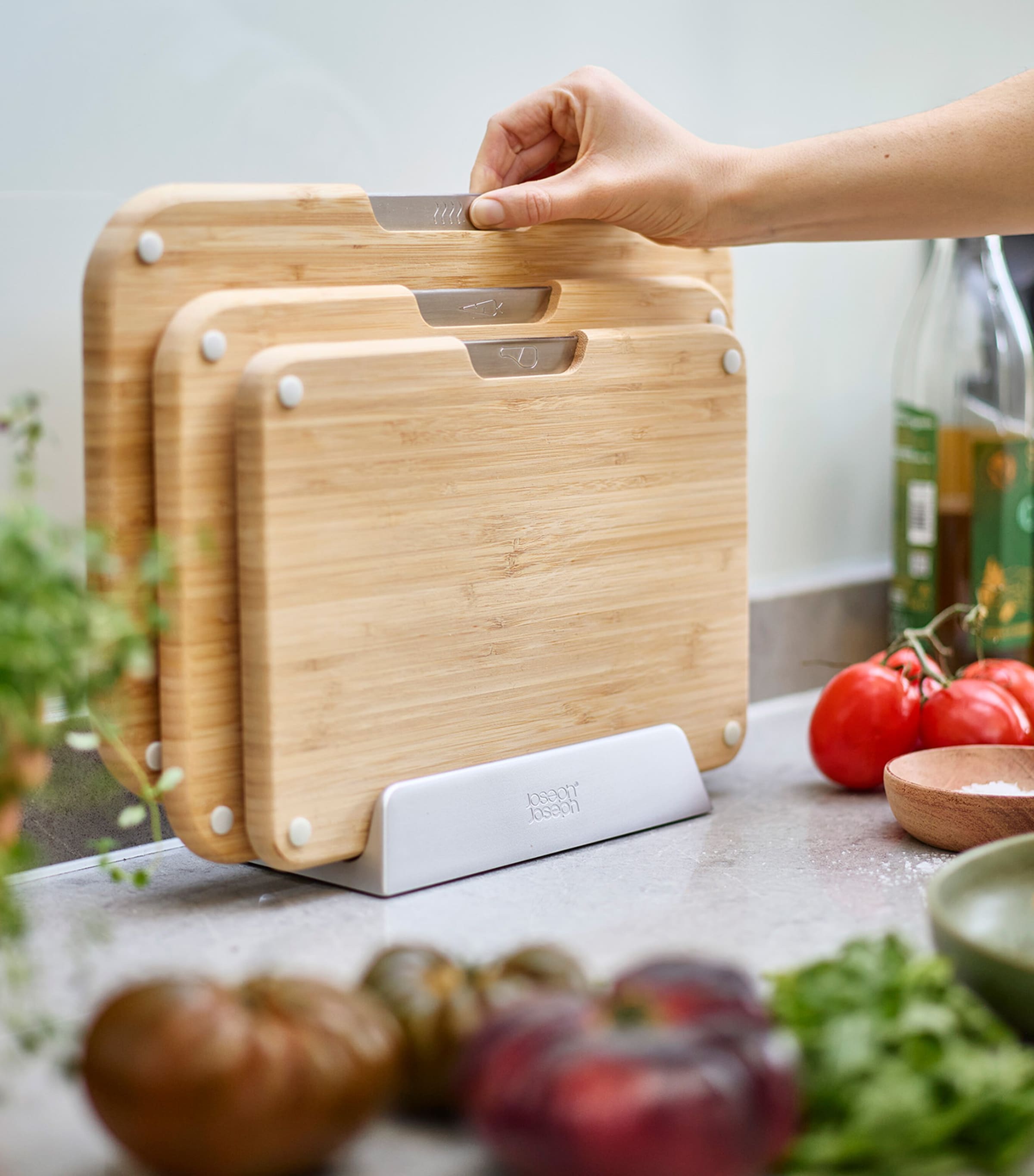 Set of 3 Bamboo Nest Chopping Boards BAMBOO Image 2