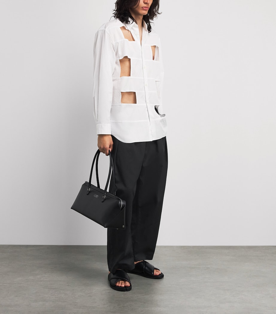 Maison Margiela Mens Drop-Rise Wide-Leg Trousers Black Image 2