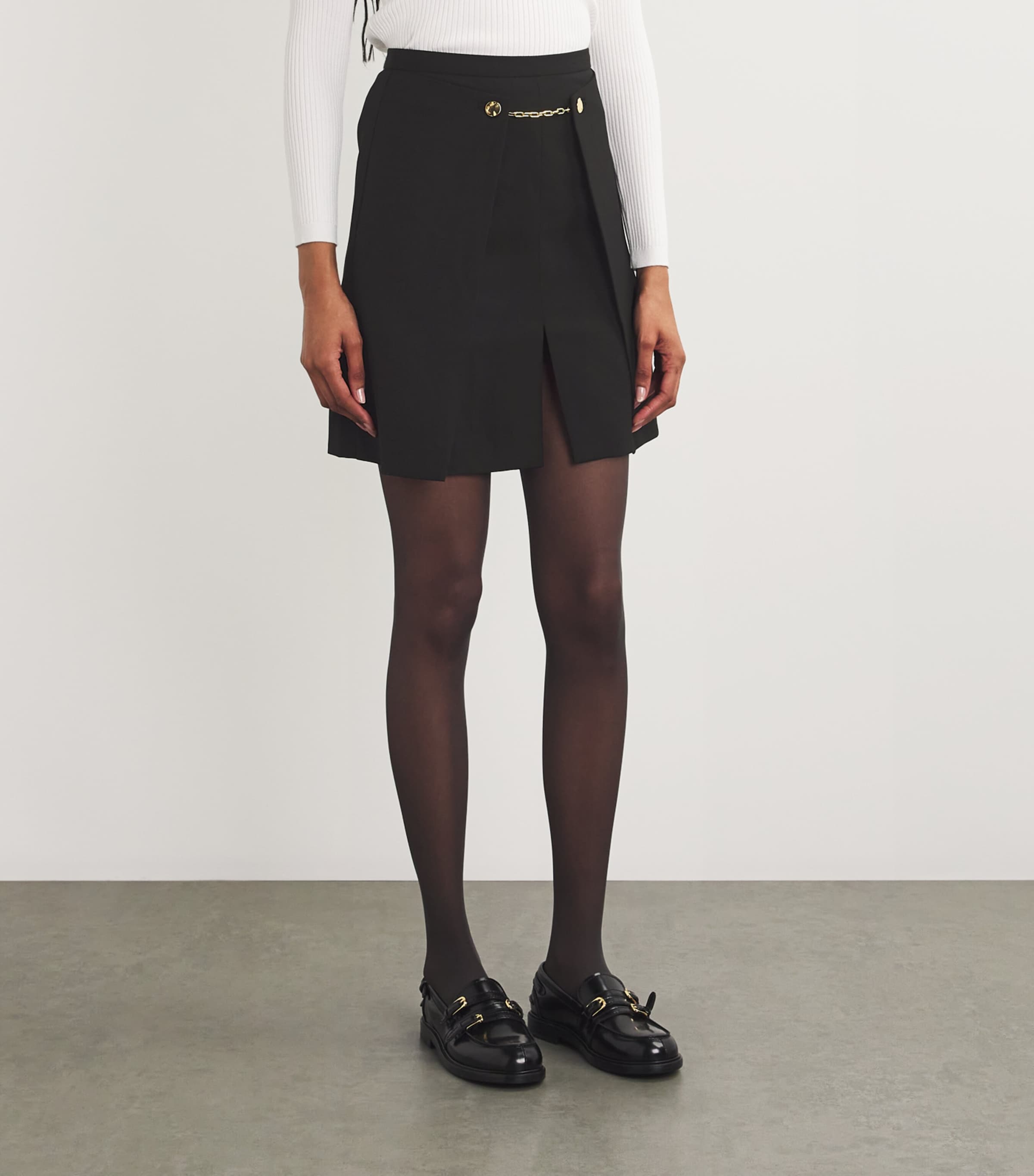 GANNI Twill Pleated Mini Skirt | Harrods US