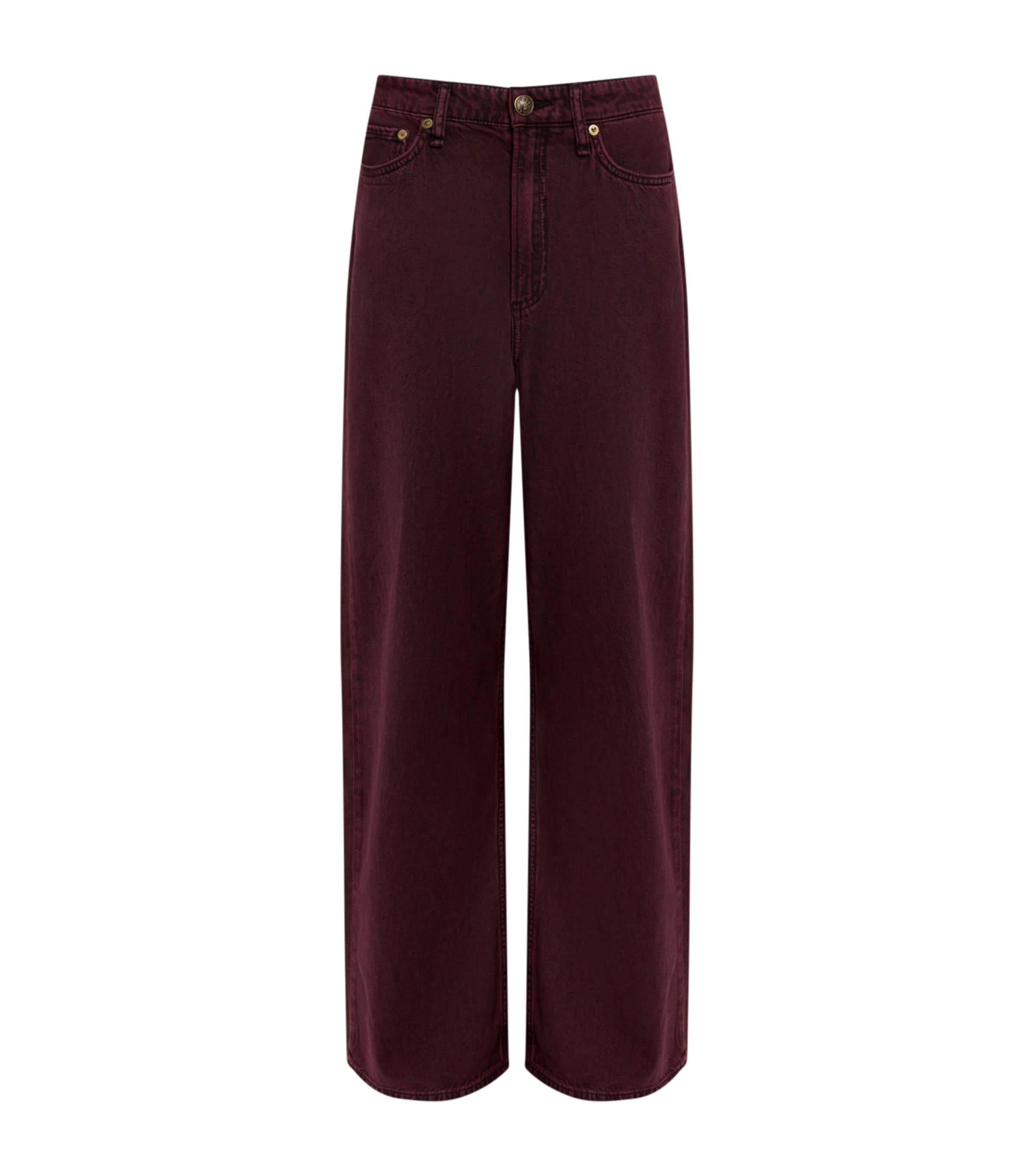 Rag & Bone Logan Mid-rise Wide Jeans In Burgundy