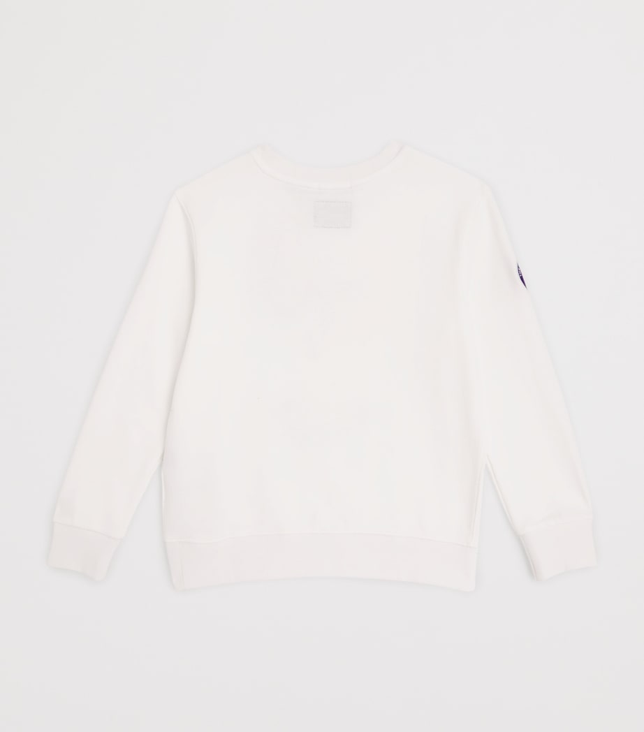 x Wimbledon Cotton-Blend Polo Bear Sweatshirt (2-7 Years) CERAMIC WHITE Image 2