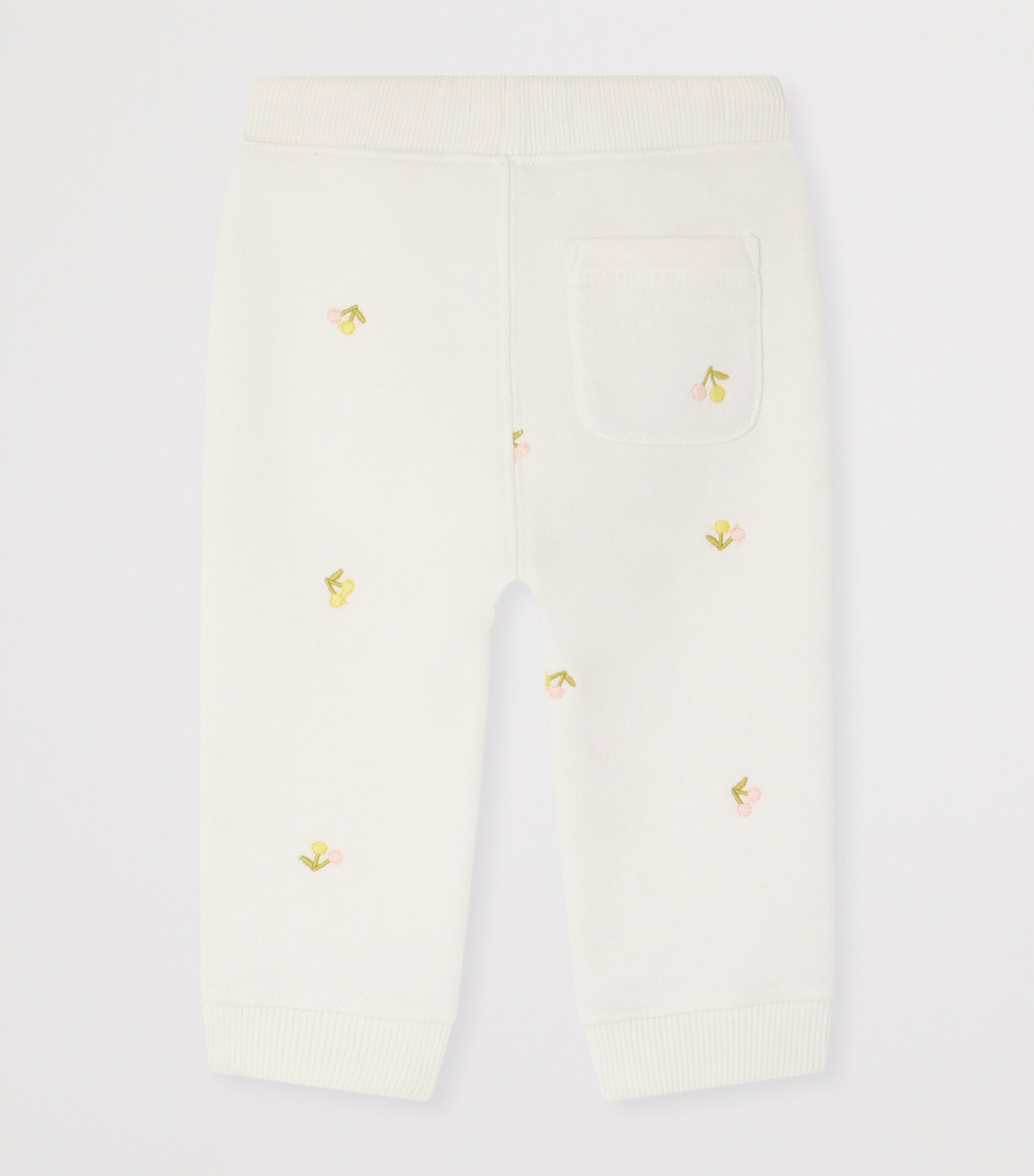 Bonpoint Organic Cotton Embroidered Leggings (6-18 Months) Im Ecru Image 2