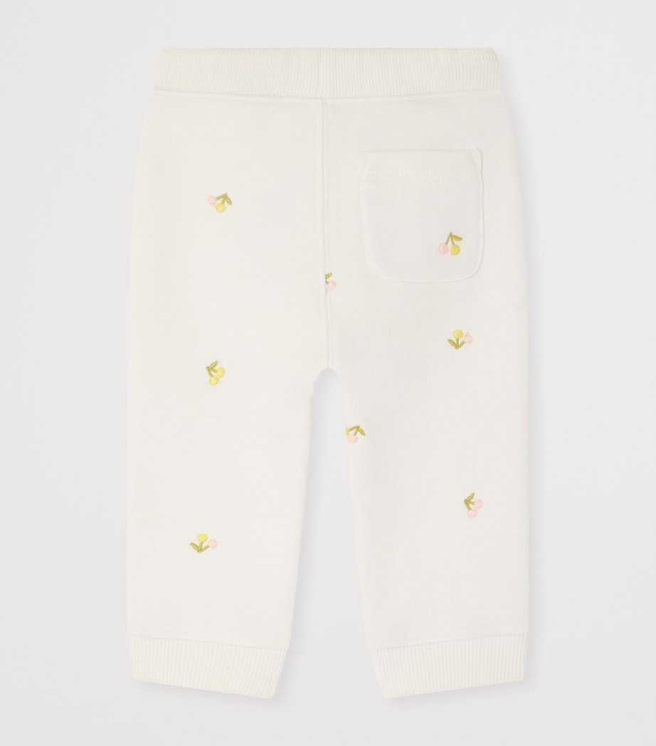 Bonpoint Organic Cotton Embroidered Leggings (6-18 Months) Im Ecru Image 2