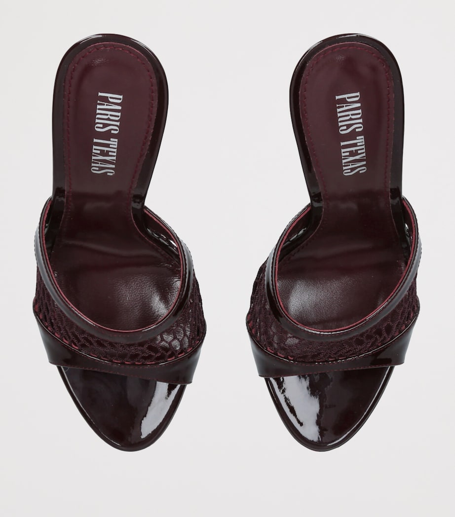 Leather Mesh Lidia Mules 105 WINE Image 4