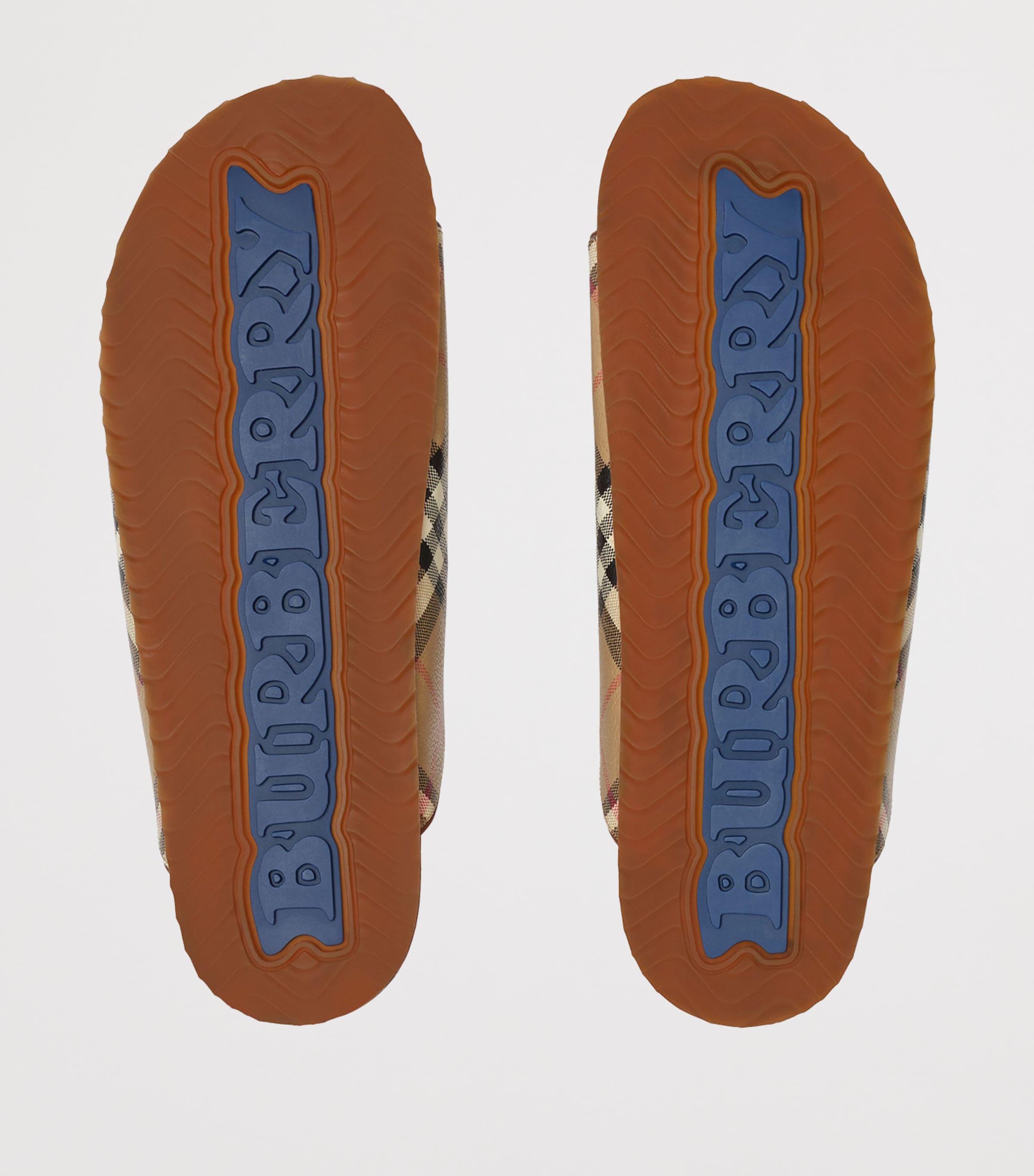 Burberry Canvas-Leather Check Urchin Slides Archive Beige Ip Chk Image 4