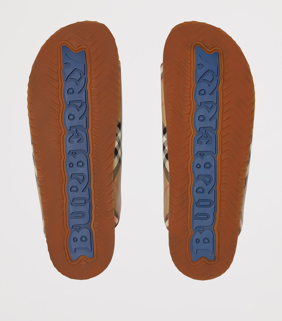 Burberry Canvas-Leather Check Urchin Slides Archive Beige Ip Chk Image 4