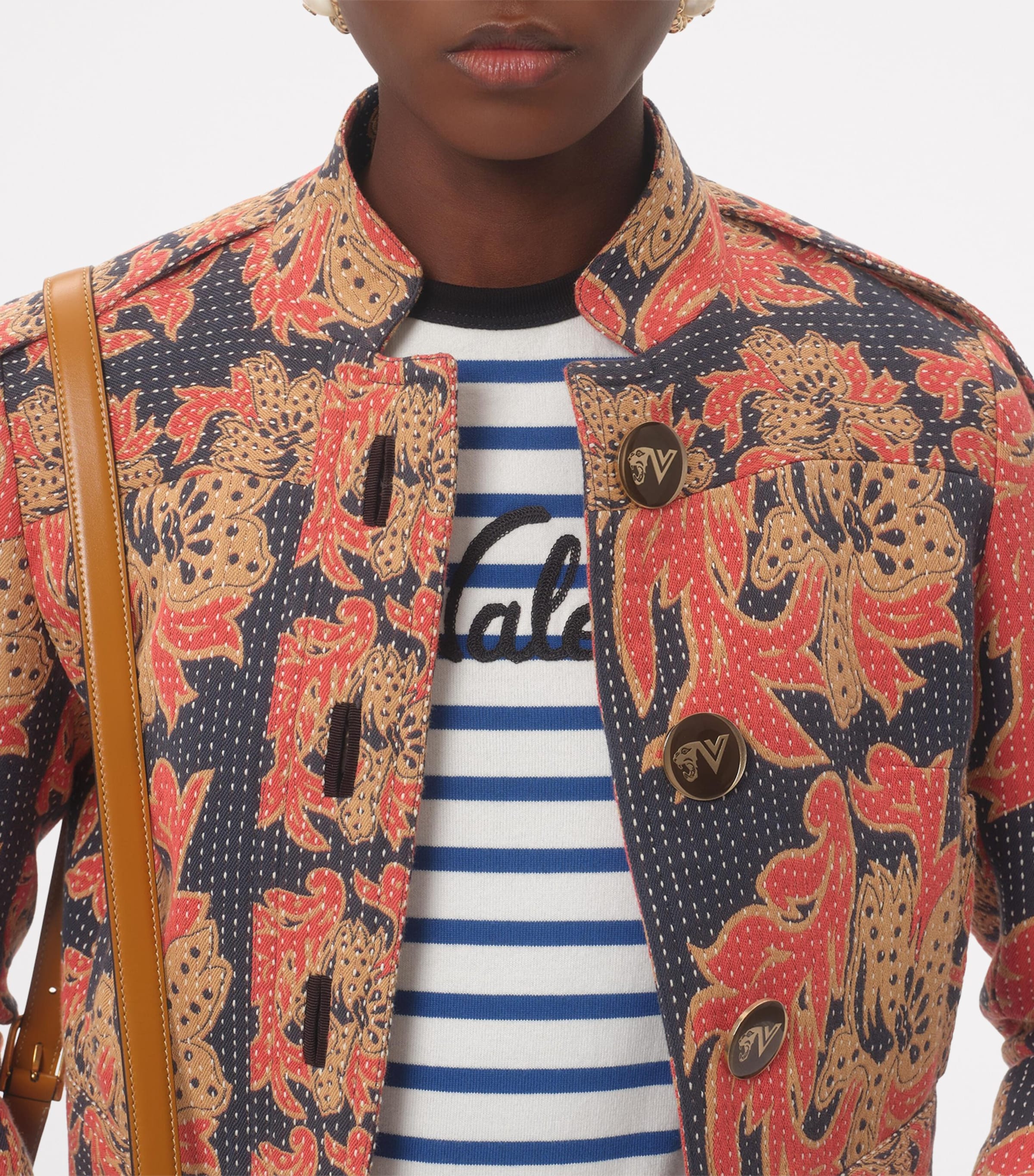 Cotton Stripe Chez Valentino T-Shirt CR1 Image 7