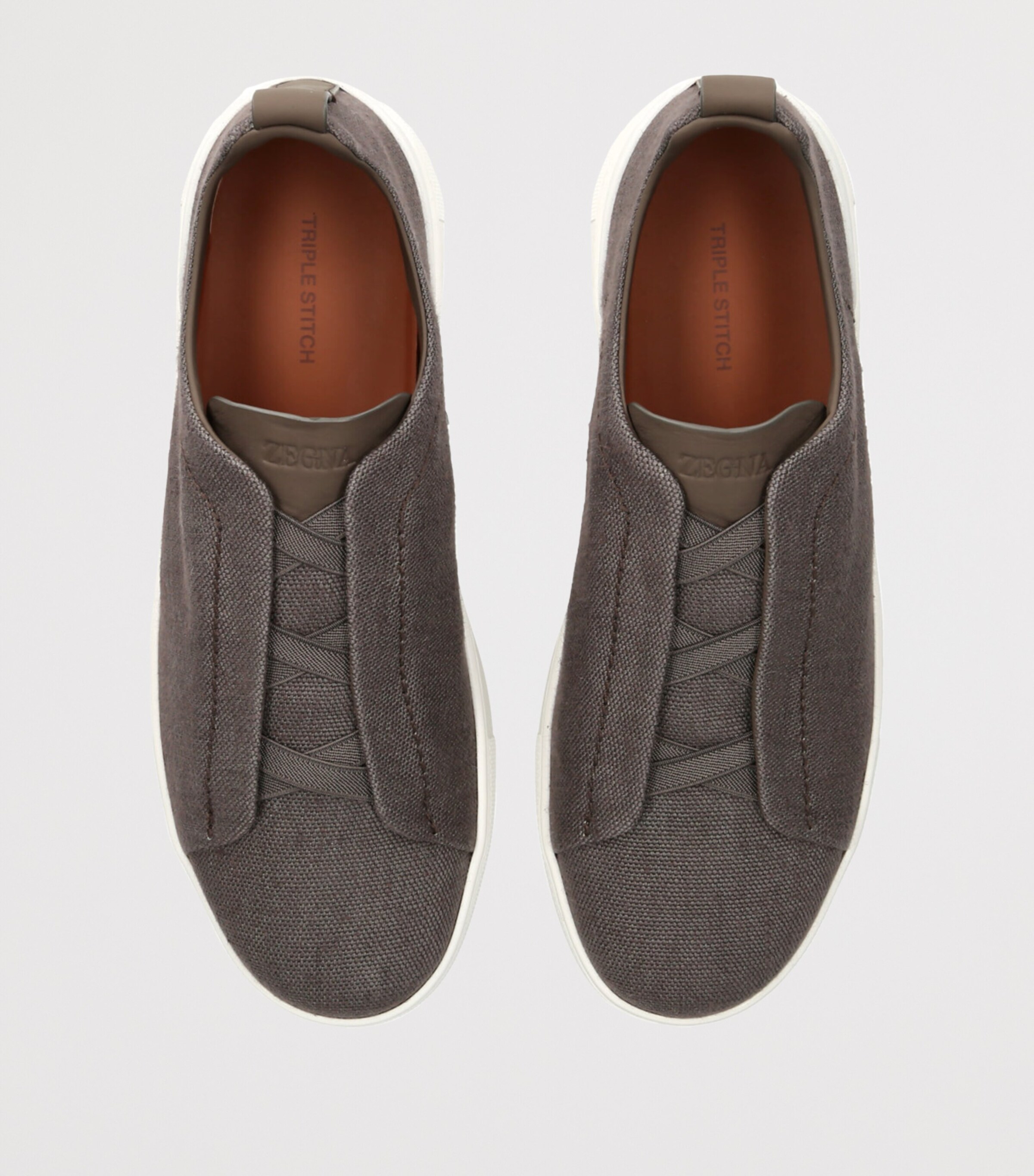 Zegna Suede Triple Stitch Sneakers Grey/dark Image 4