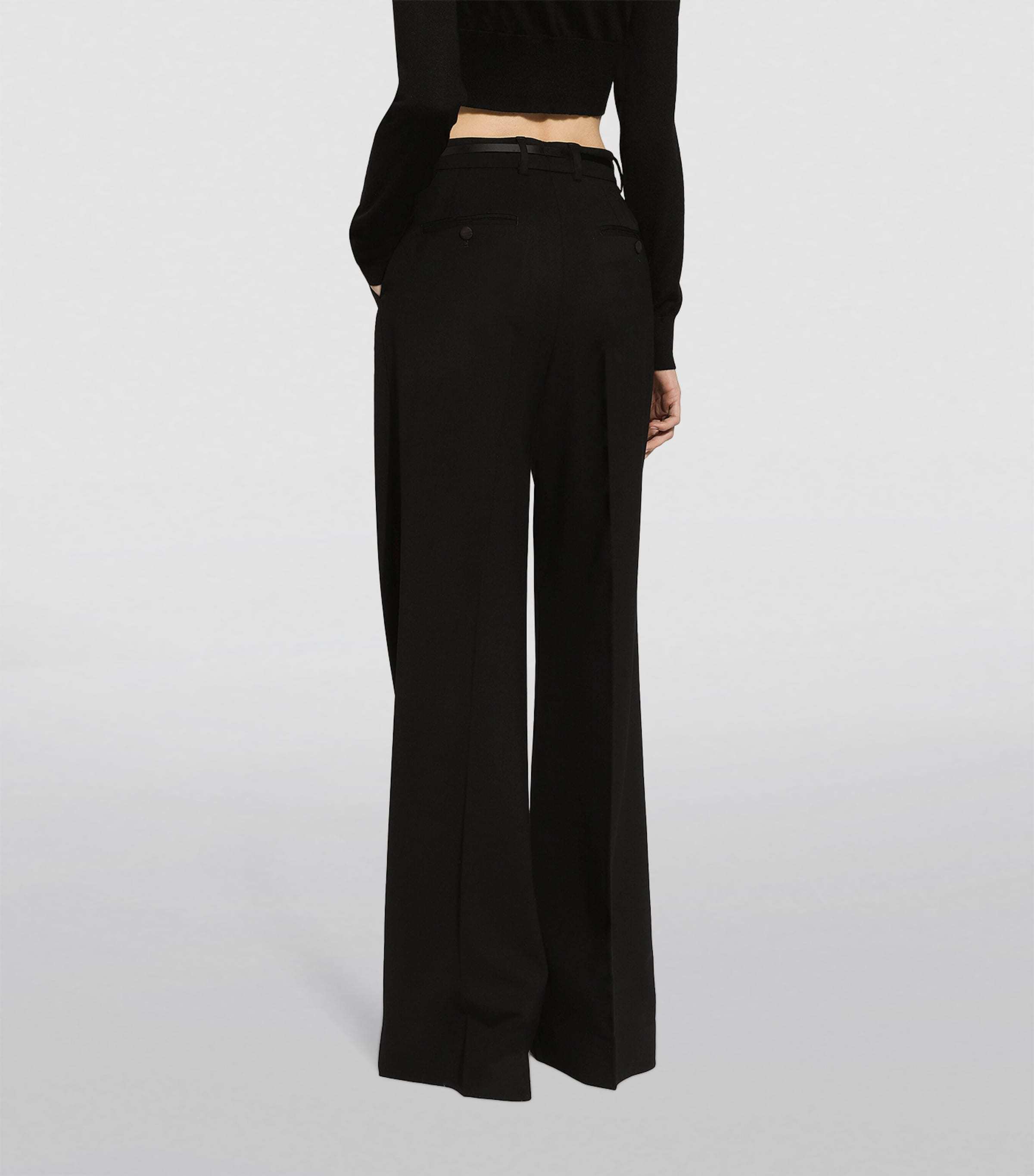 Wool Straight-Leg Trousers N0000-BLACK Image 3