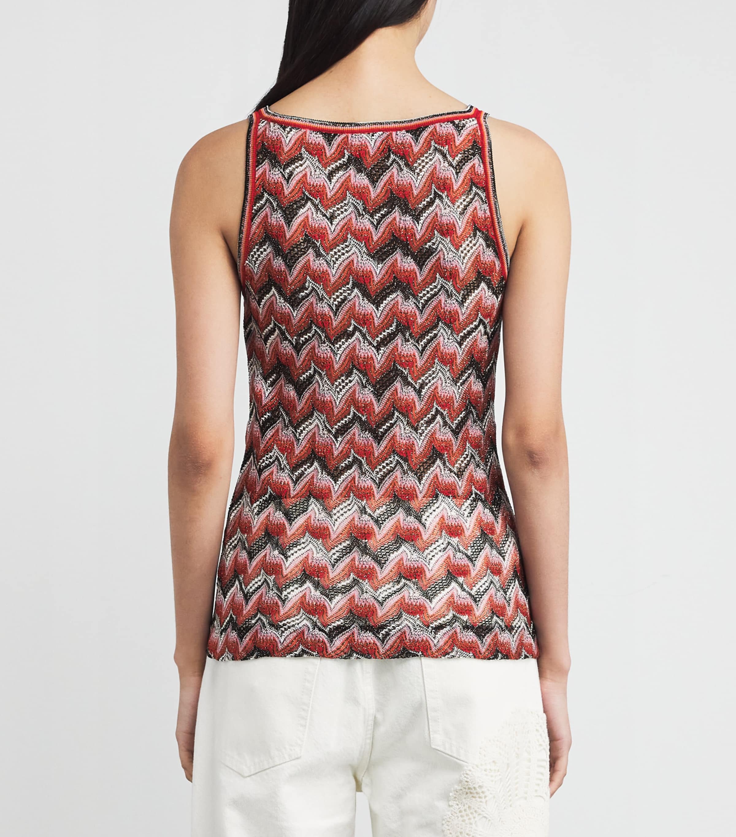 Swirl Zigzag Tank Top S4175 RED/BLACK Image 4