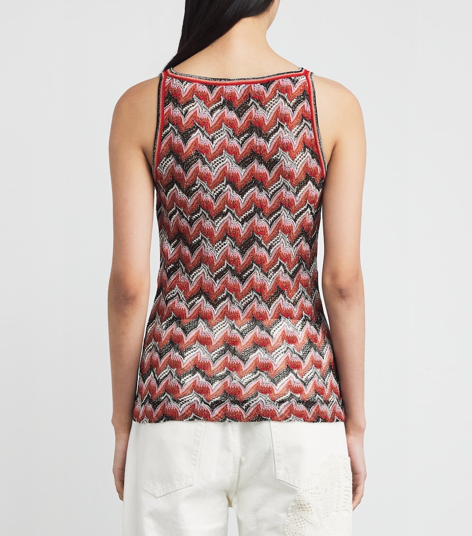 Swirl Zigzag Tank Top S4175 RED/BLACK Image 4