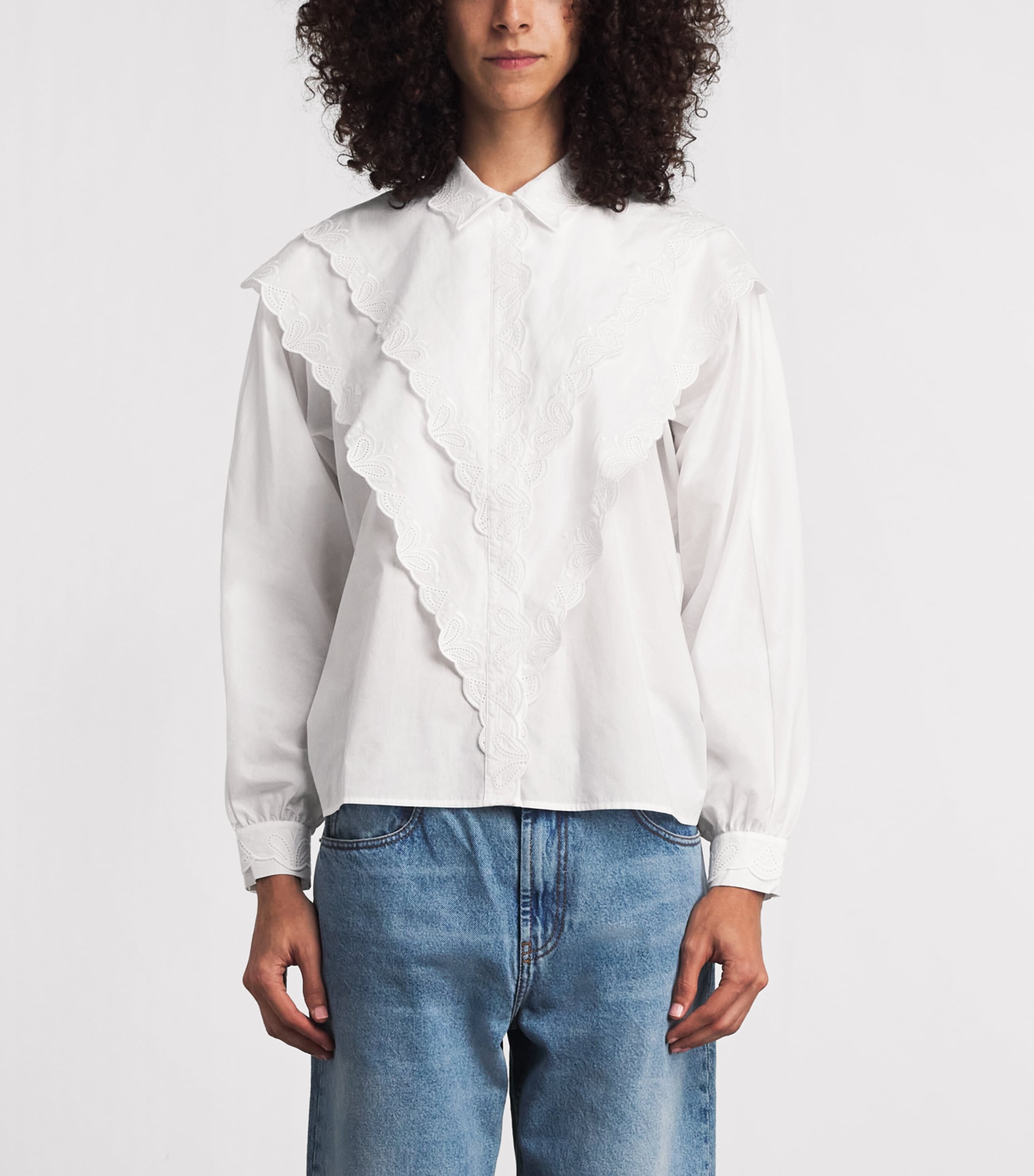 FRAME Womens Poplin The Equestrian Shirt White Image 4