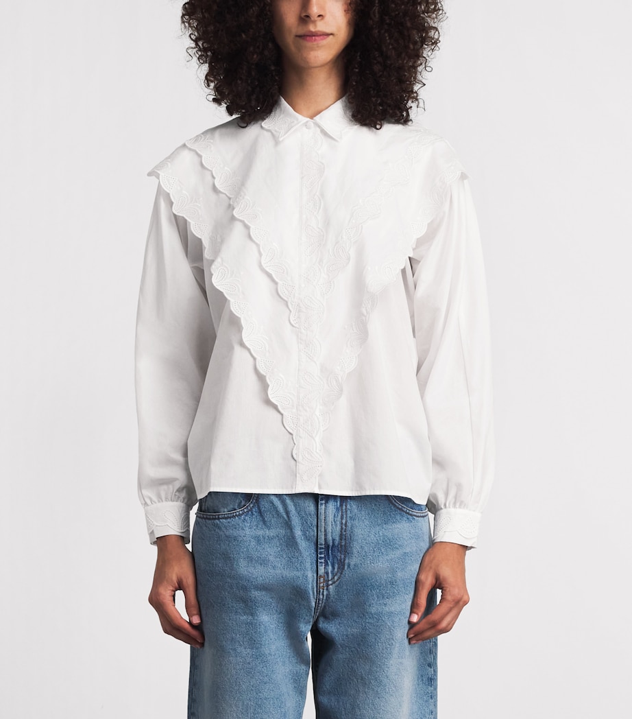 FRAME Womens Poplin The Equestrian Shirt White Image 4