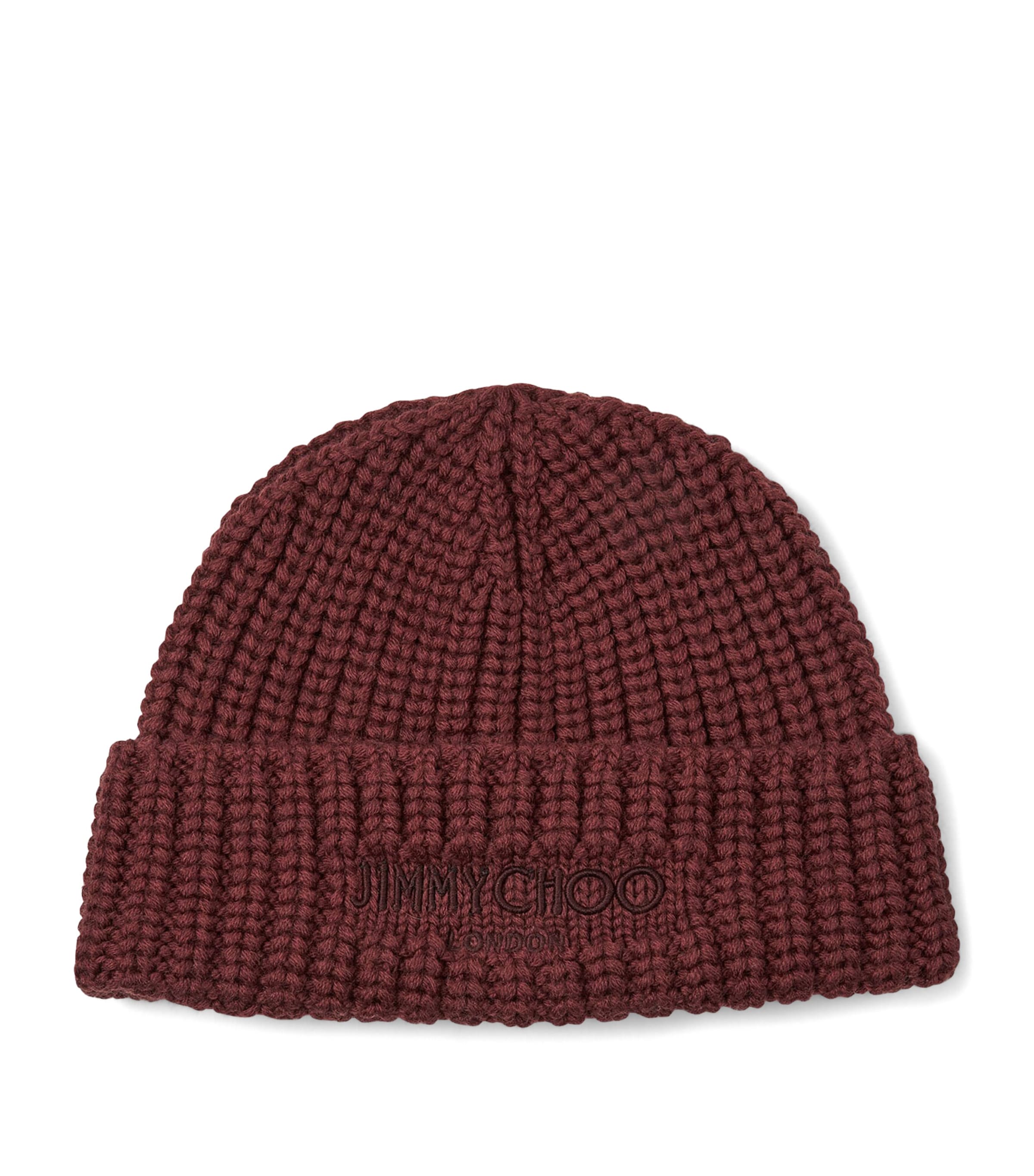 Jimmy Choo Virgin Wool Yuki Beanie In Red