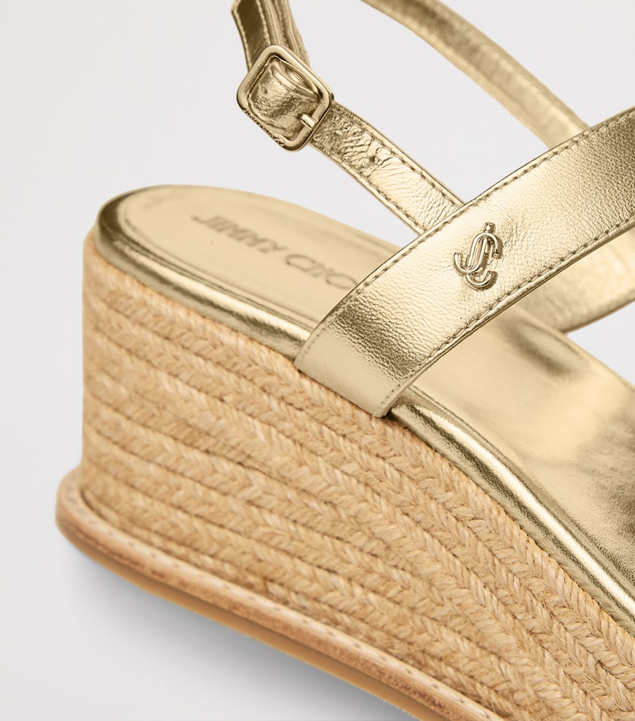 Theia 60 Leather Wedge Sandals GOLD Image 2