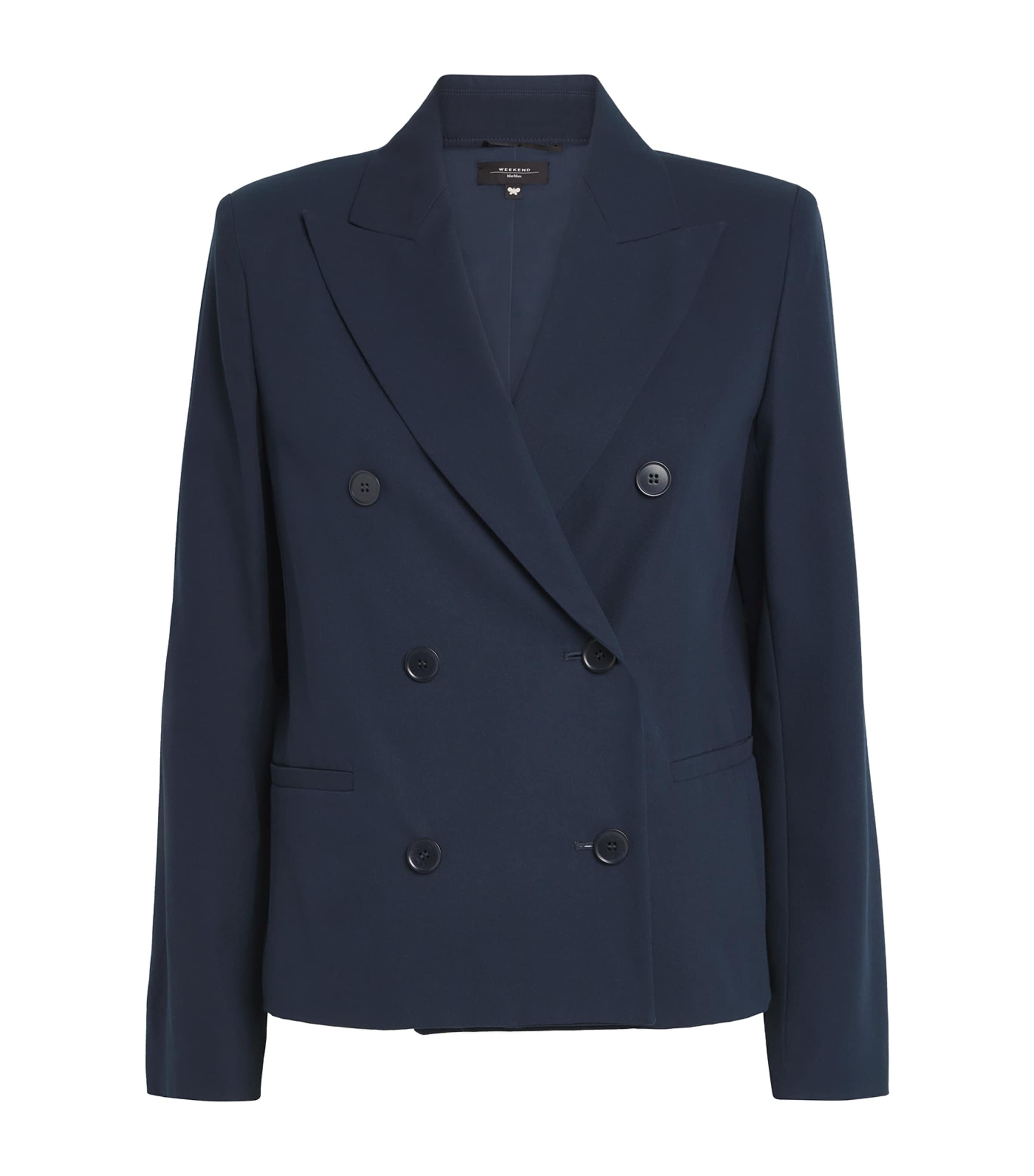 Weekend Max Mara Tappeto Double-breasted Button Jacket In Blue