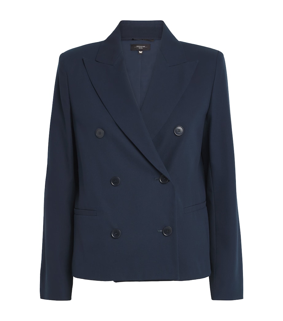 Cotton Double-Breasted Blazer NAVY Image 1
