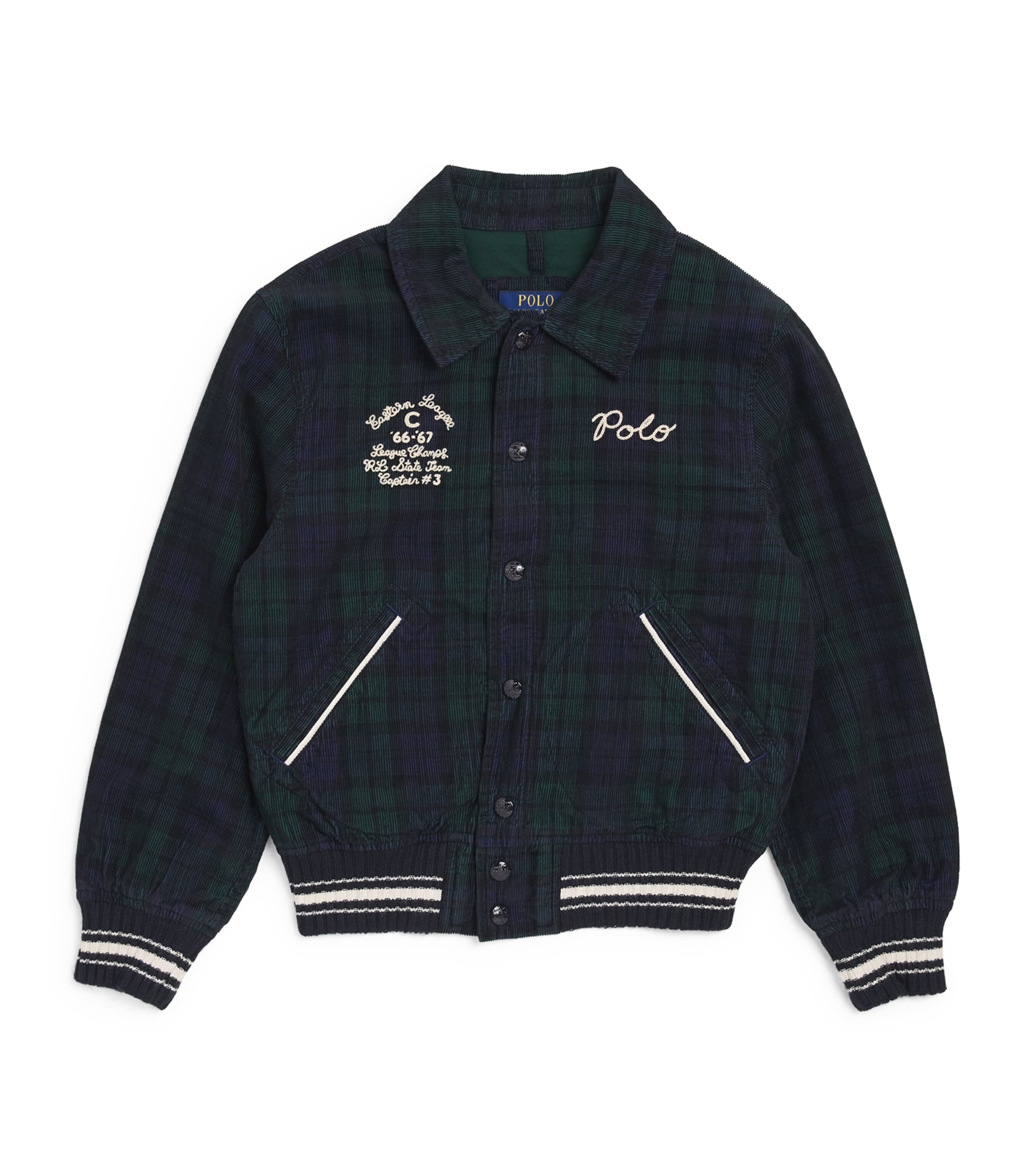 Ralph Lauren Kids Corduroy Tartan Bomber Jacket (6-14 Years) Image 1