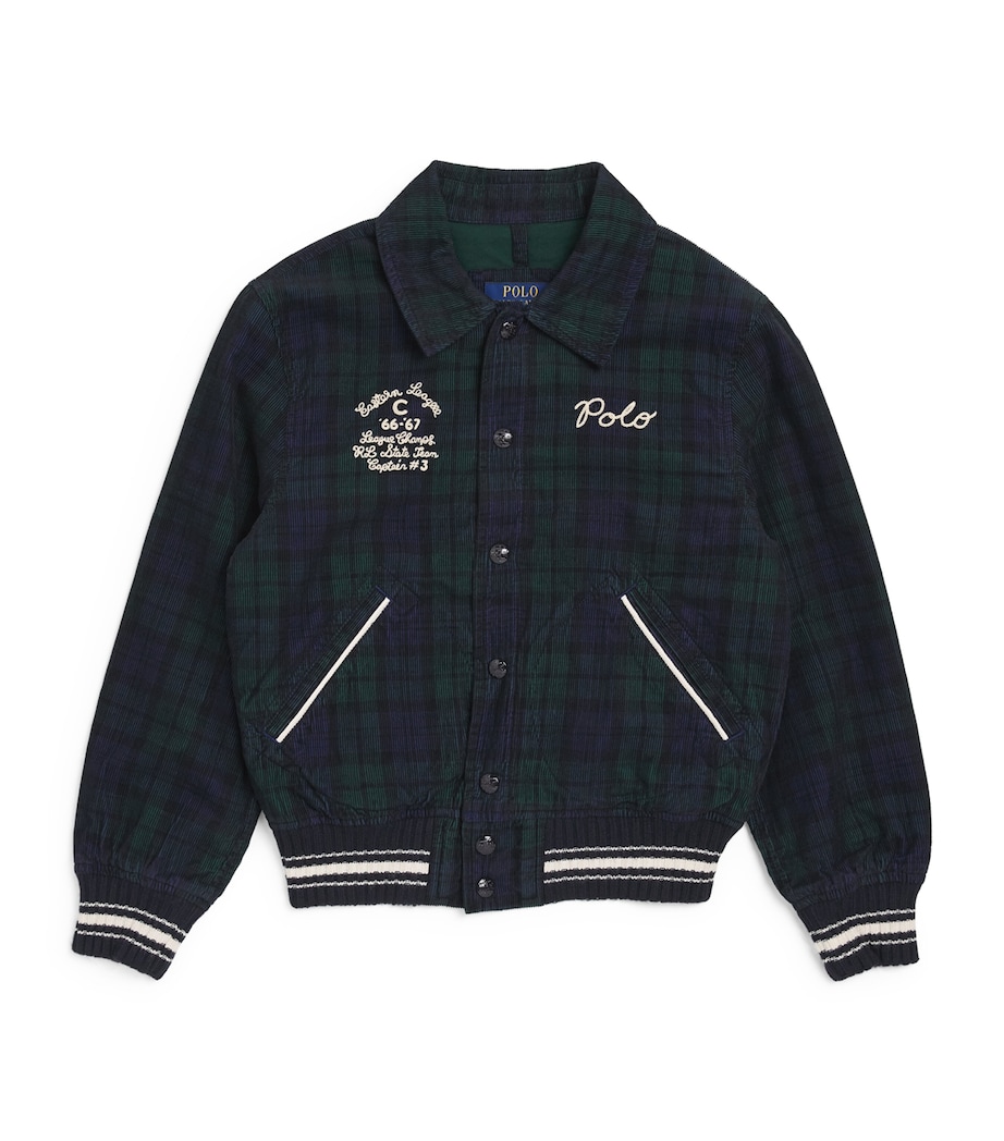 Ralph Lauren Kids Corduroy Tartan Bomber Jacket (6-14 Years) Image 1