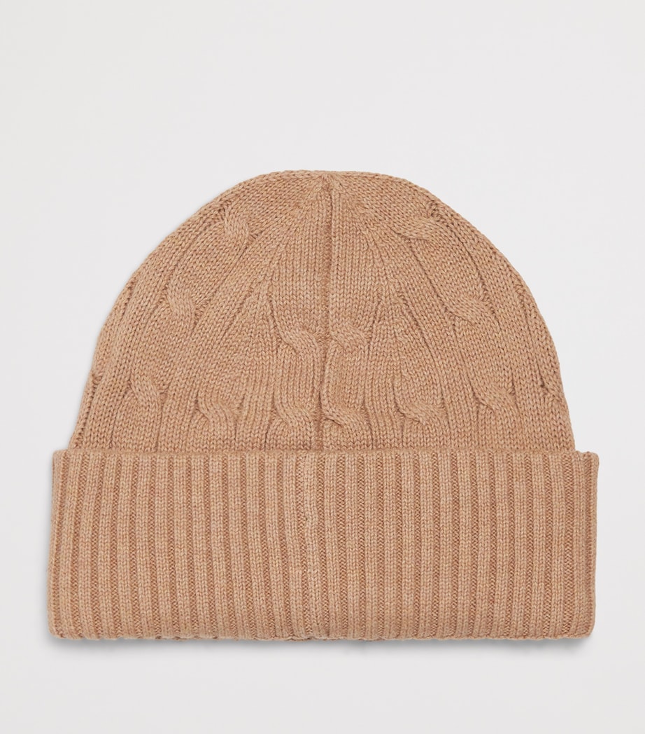 Cotton Mini Logo Beanie (6-9 Years) CAMEL Image 2