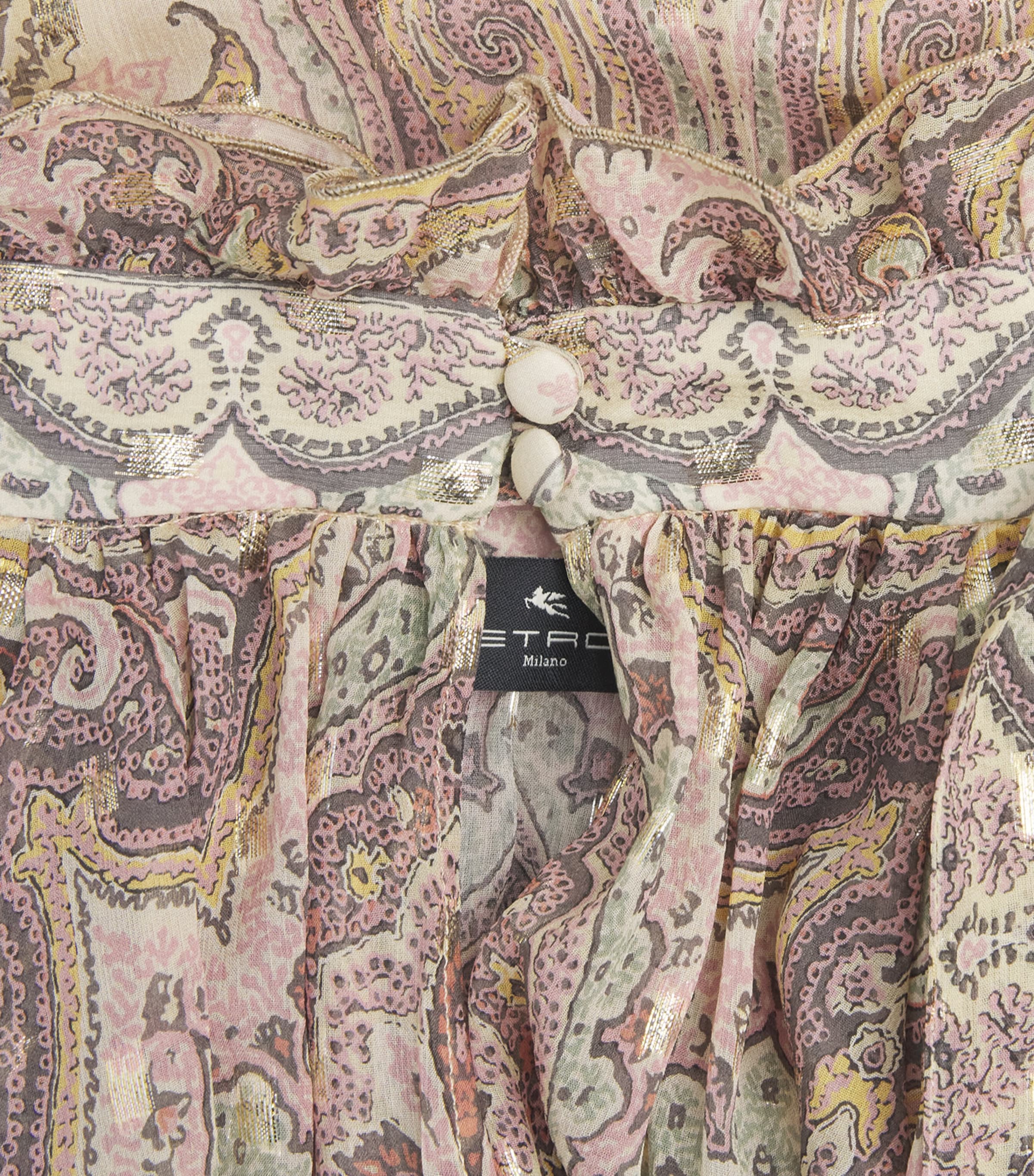 Etro Womens Silk-Blend Printed Blouse Prnt/beig Base Image 6