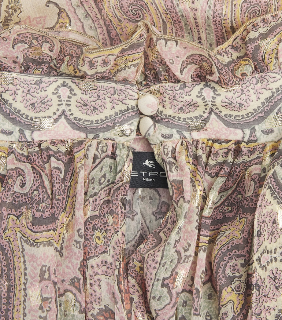 Etro Womens Silk-Blend Printed Blouse Prnt/beig Base Image 6
