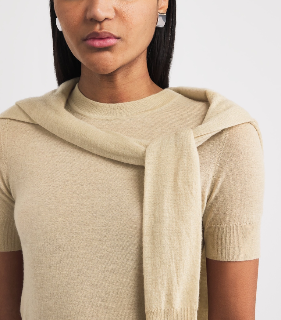 Joseph Womens Cashmere Cashair T-Shirt Powder Image 3