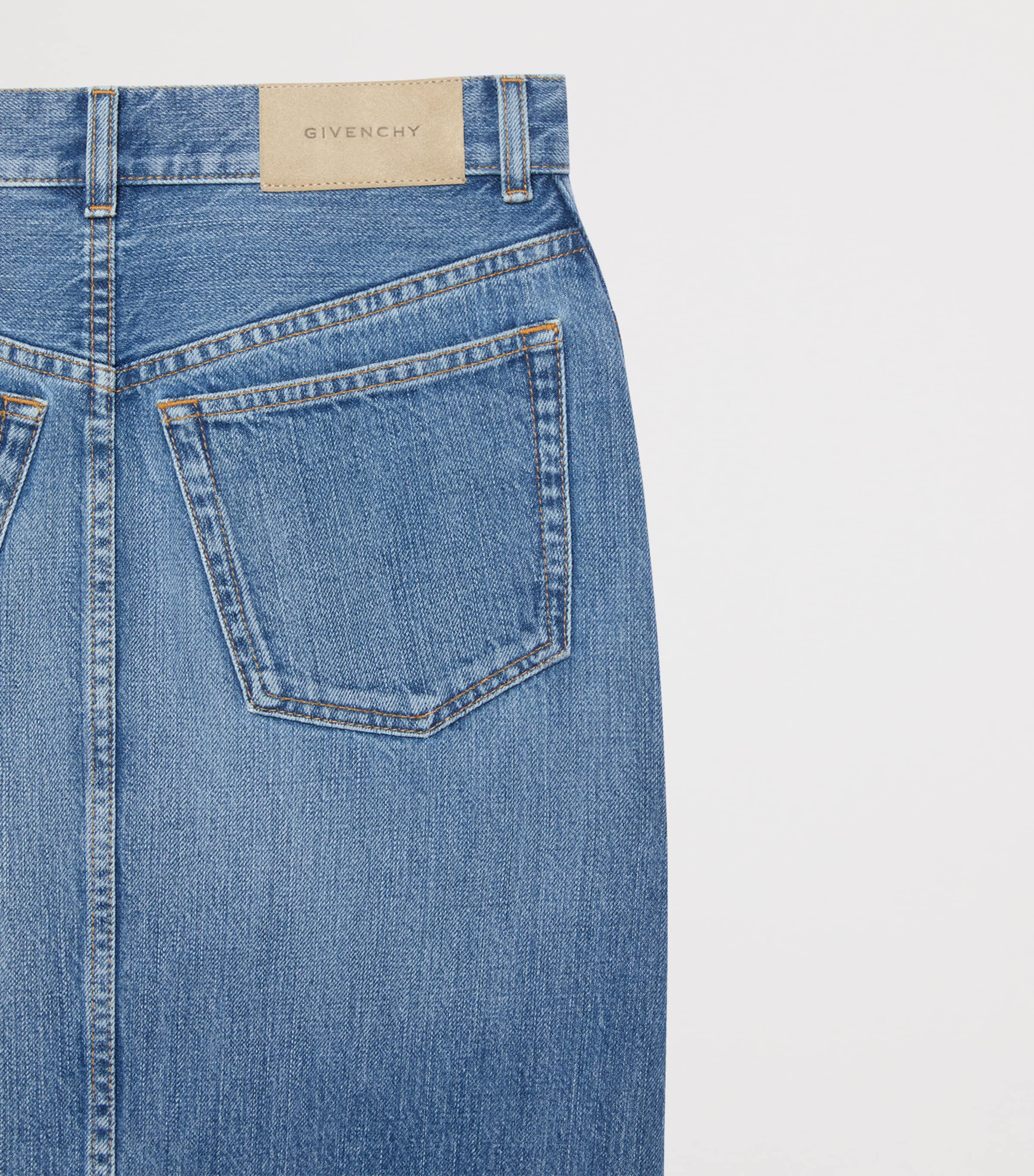 Givenchy Denim High-Split Midi Skirt | Harrods UK