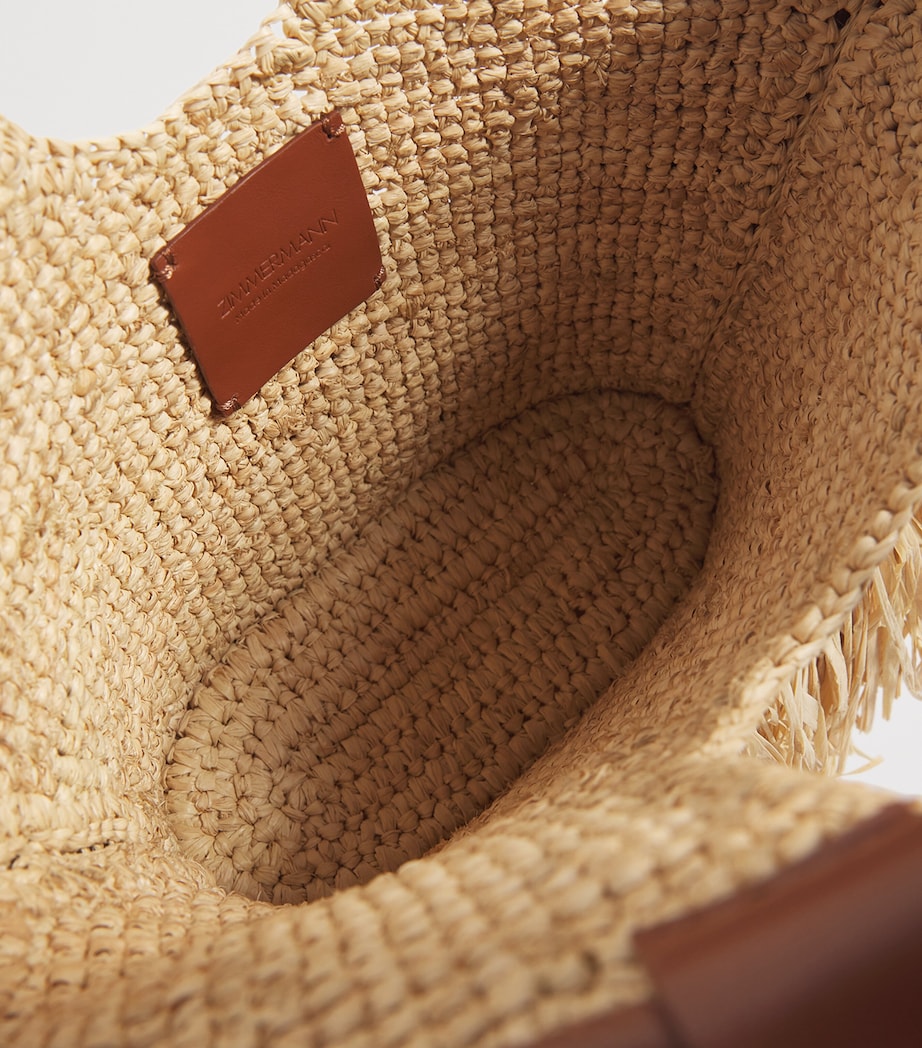 Small Raffia Fringe Tote Bag NATRUAL NAT Image 4