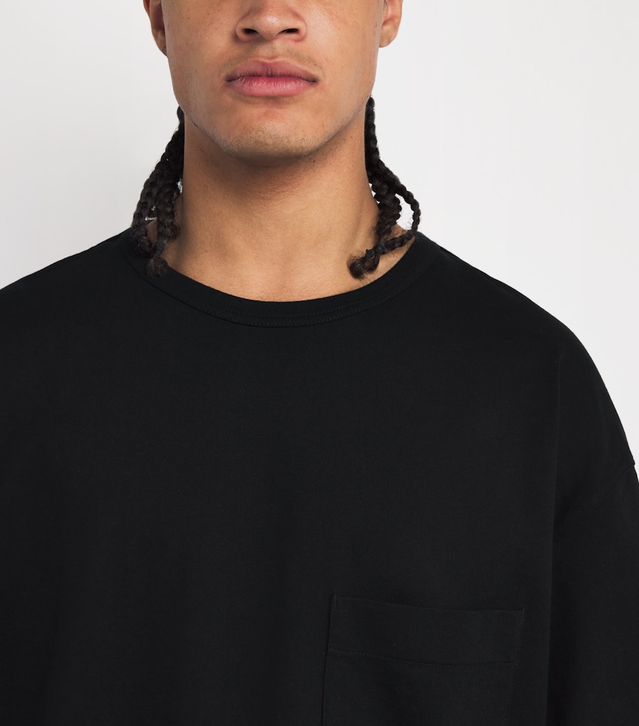 Cotton-Linen Boxy T-Shirt BLACK BK999 Image 6