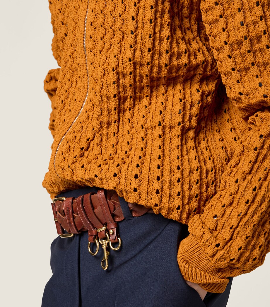 Miu Miu Womens Technical Zip-Up Cardigan Image 4