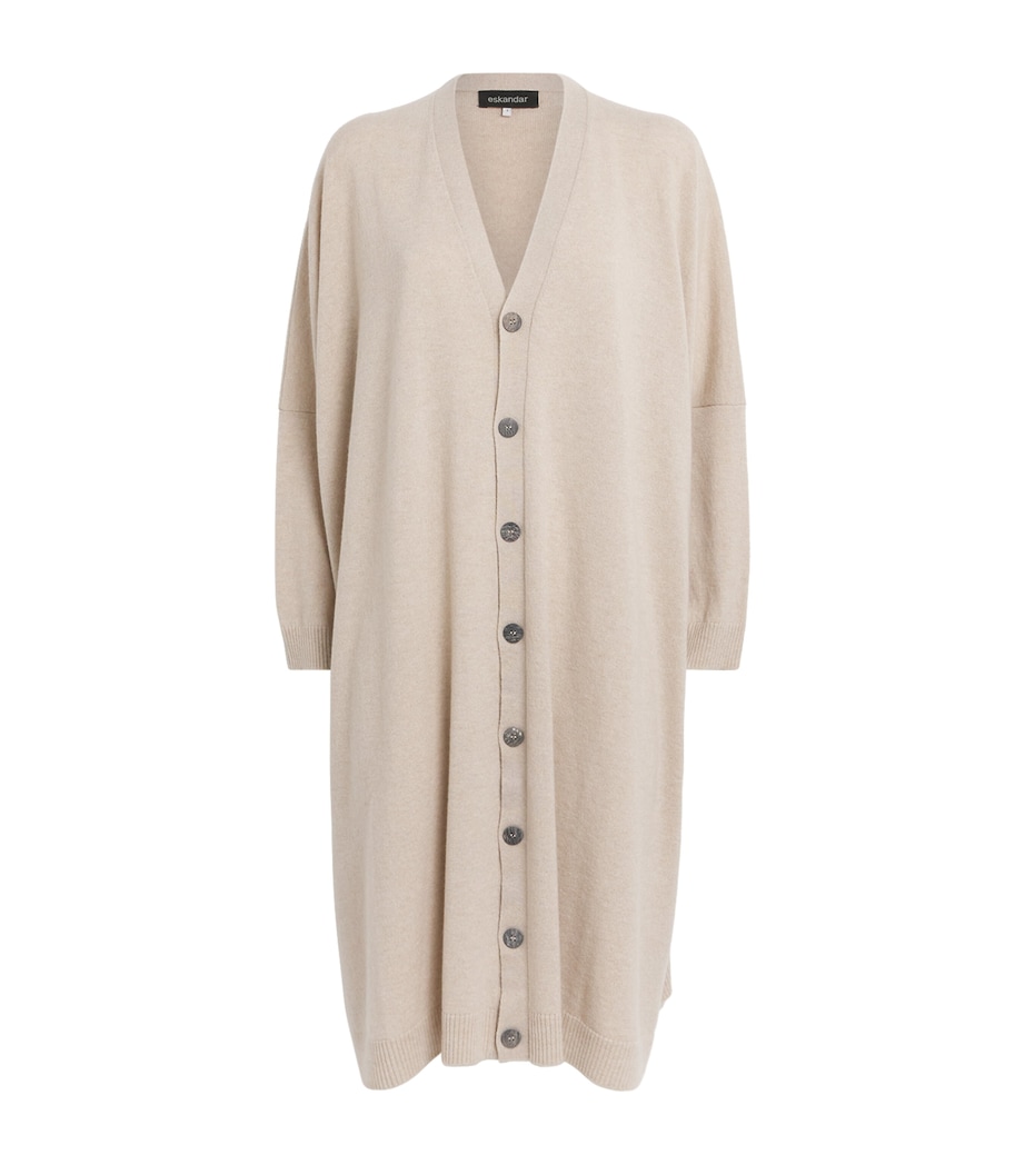 Cashmere Wide Longline Cardigan STONLGT Image 1