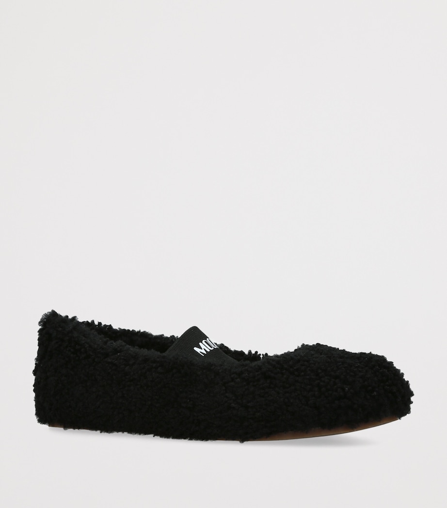 Moon Boot Shearling Ballet Flats Black Image 2