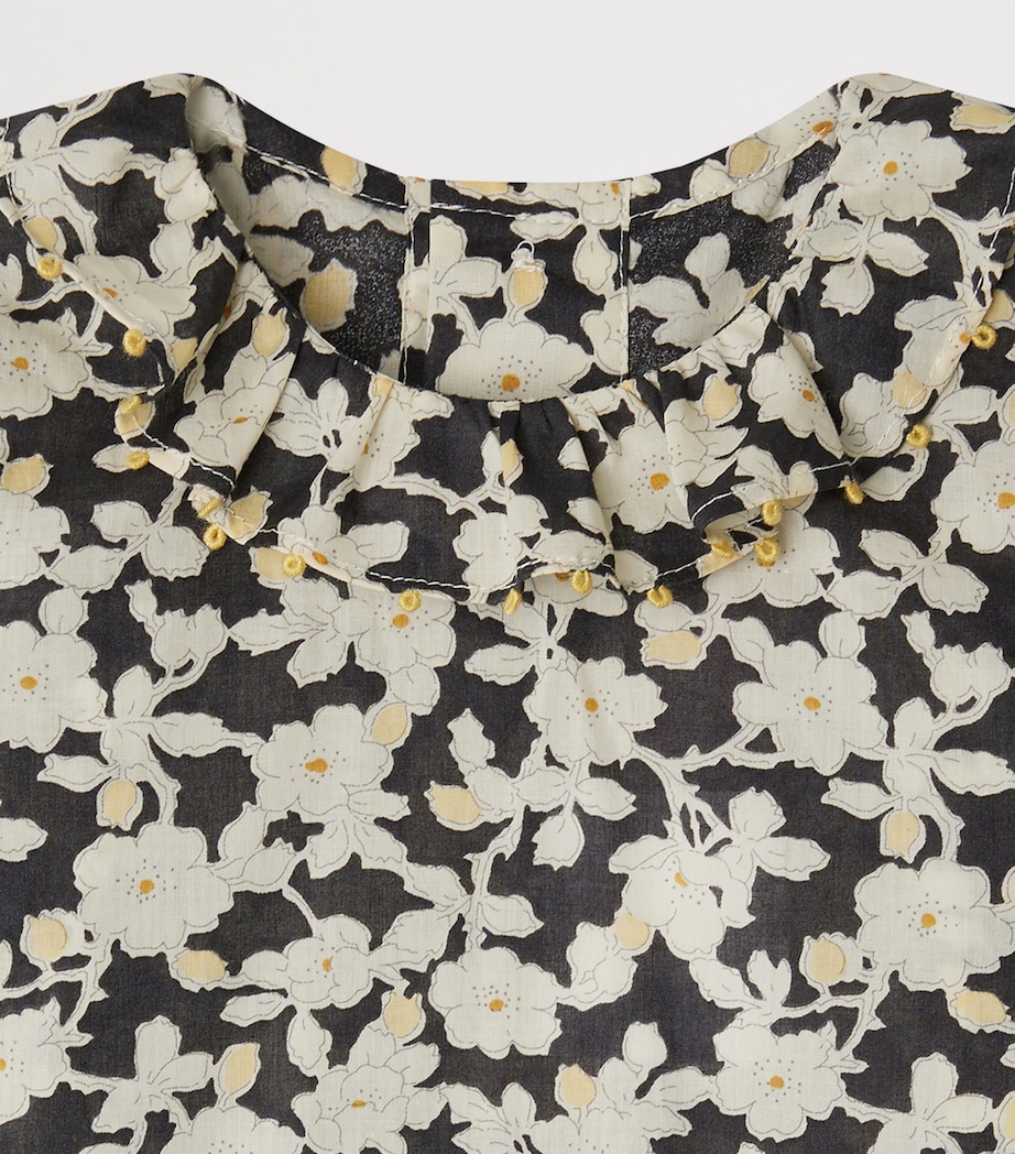 Organic Cotton Floral Print Blouse (6-36 Months) FLEURS NOIR Image 3