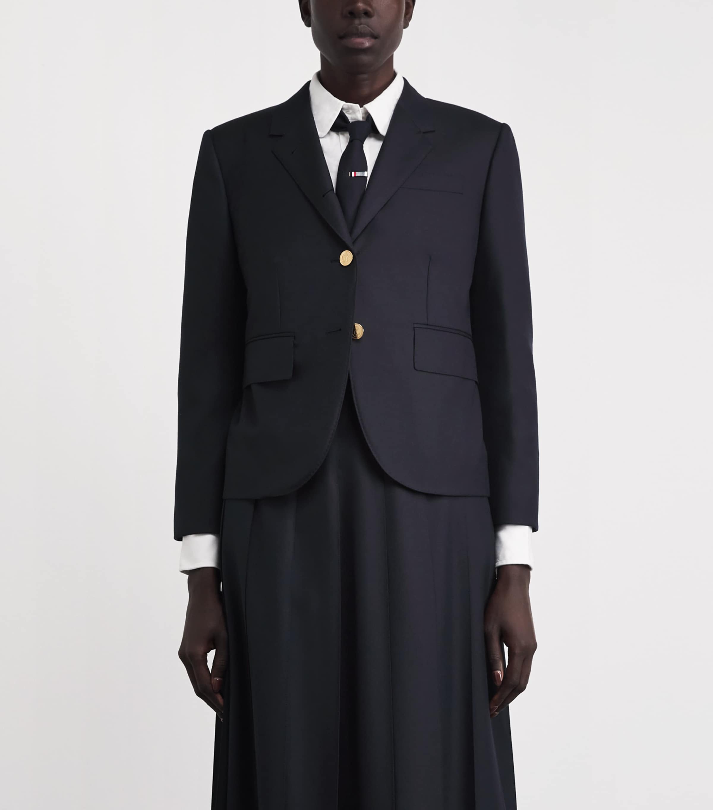 Thom Browne Womens Wool High Armhole Sport Coat Navy Image 4