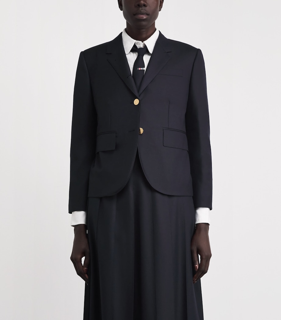 Thom Browne Womens Wool High Armhole Sport Coat Navy Image 4
