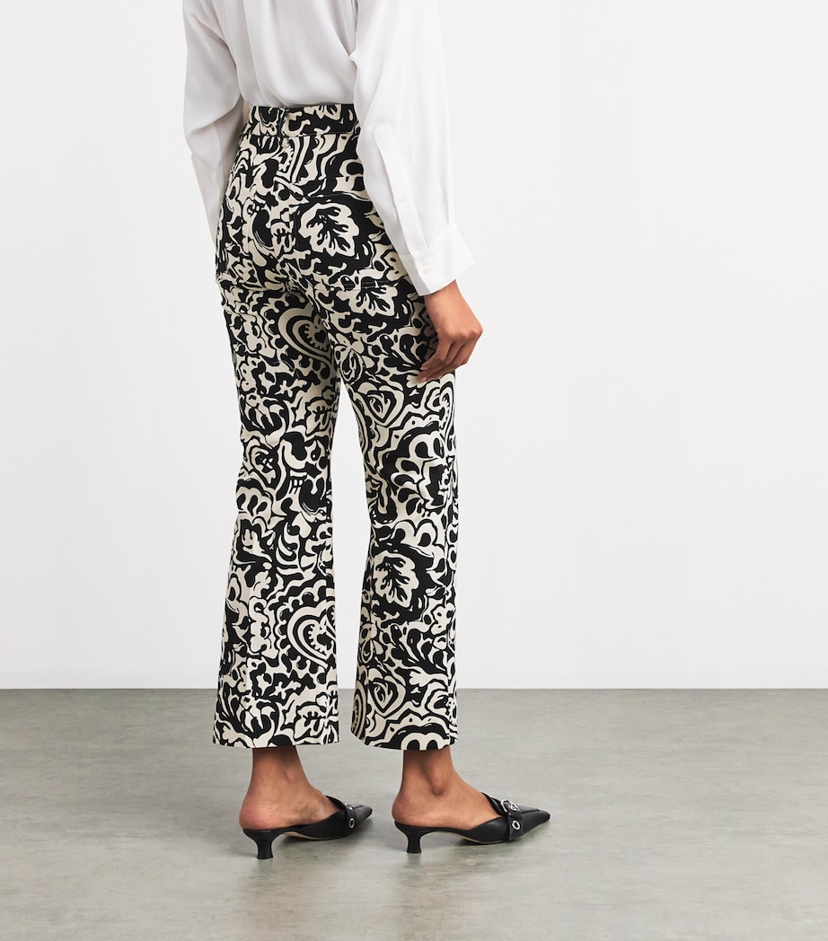Stretch-Cotton Canvas Patterned Trousers BLACK Image 4
