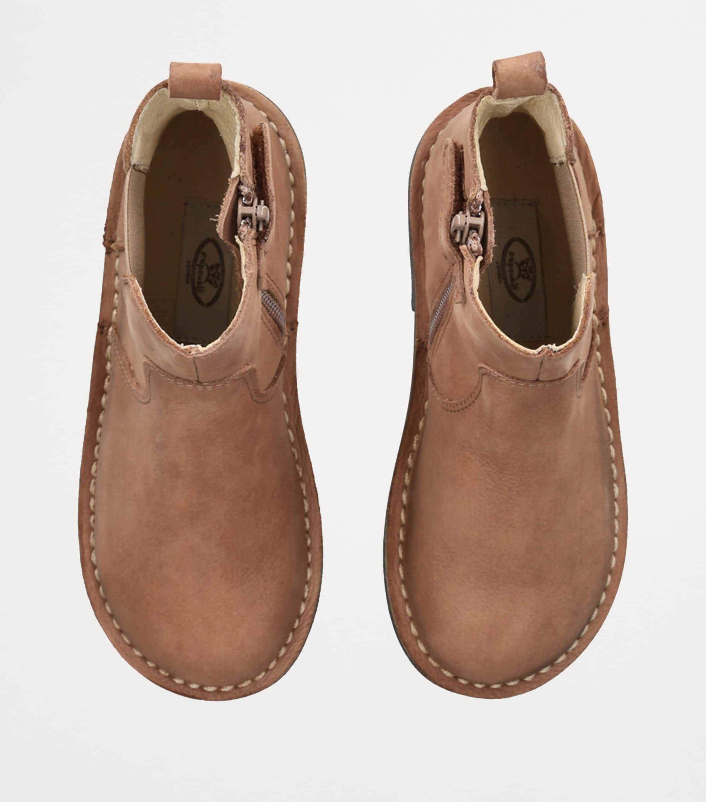 papouelli Leather Pod Ankle Boots Taupe Image 4