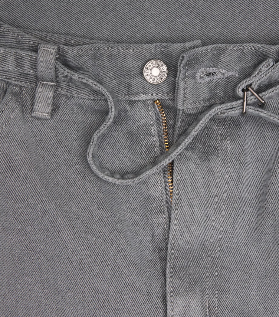 Garment-Dyed Curved-Leg Jeans GREY Image 5