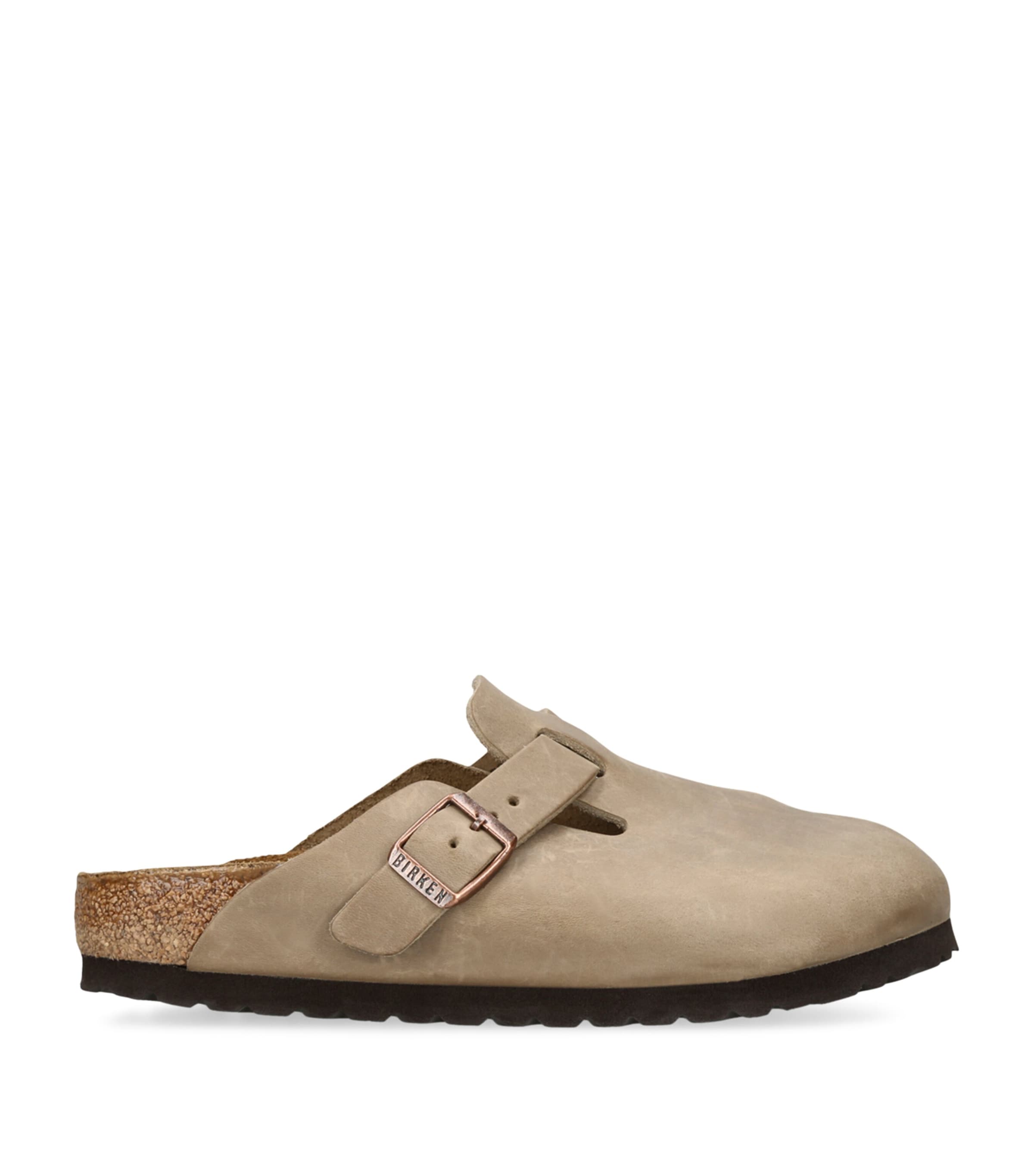 Birkenstock Leather Boston Clogs In Brown