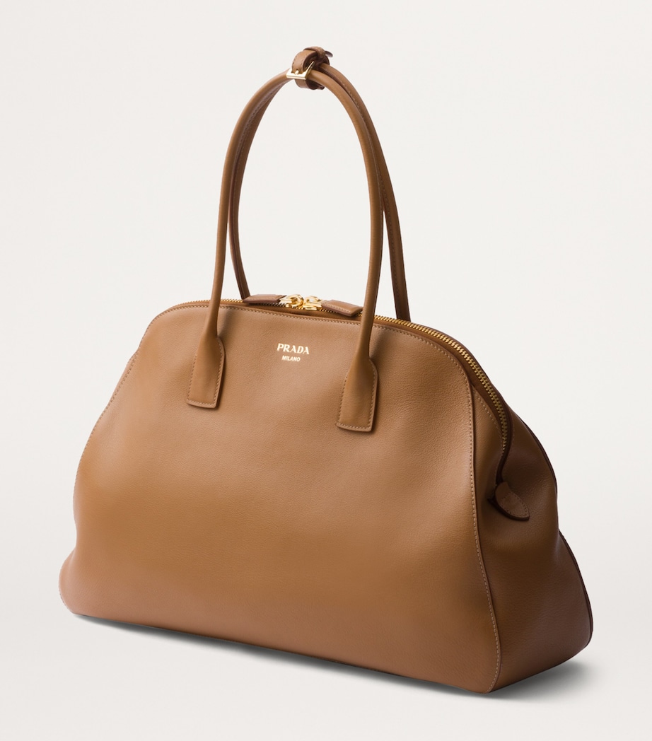 Prada Large Leather Tote Bag Image 3