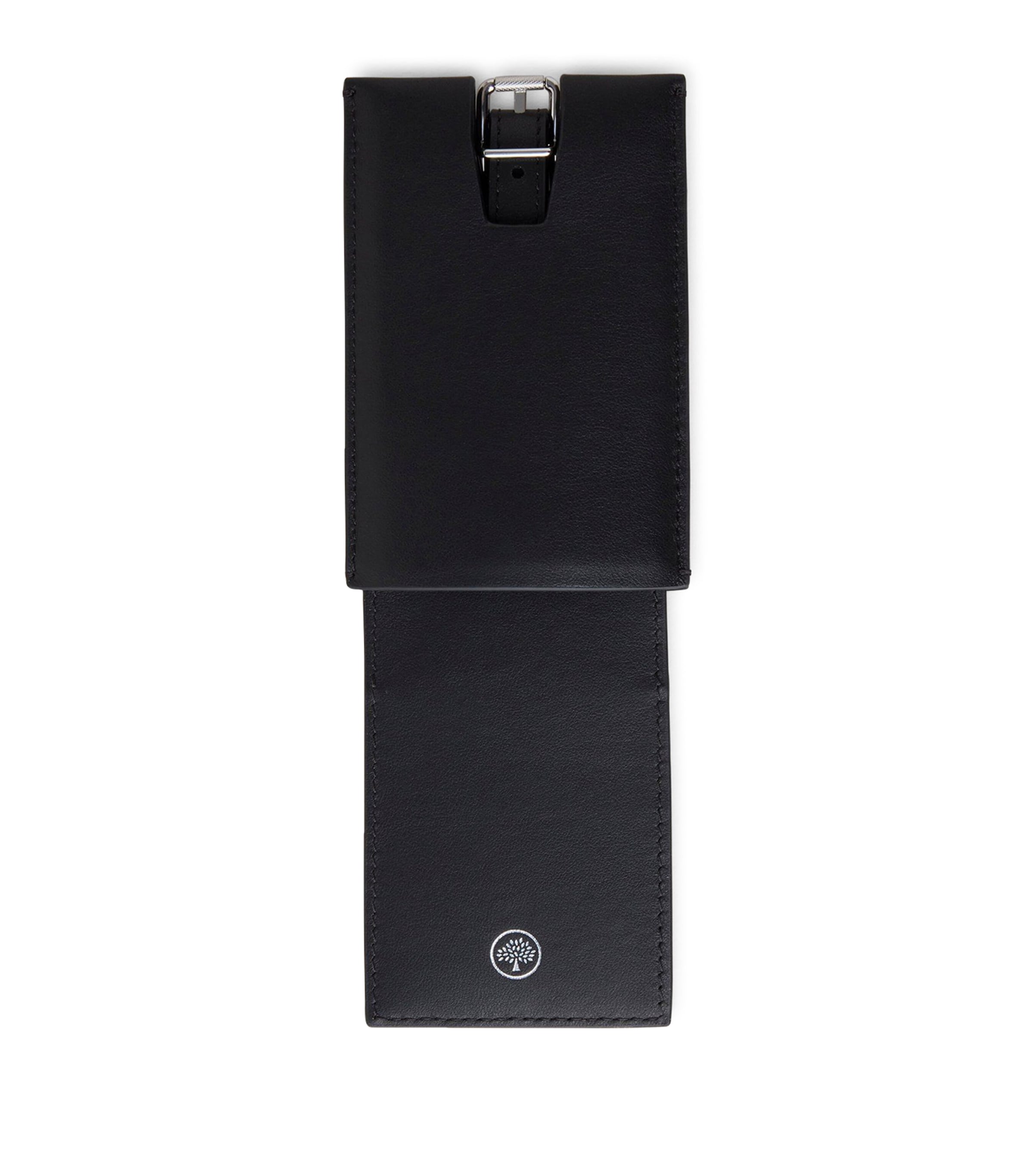 Calfskin Logo Luggage Tag BLACK Image 2