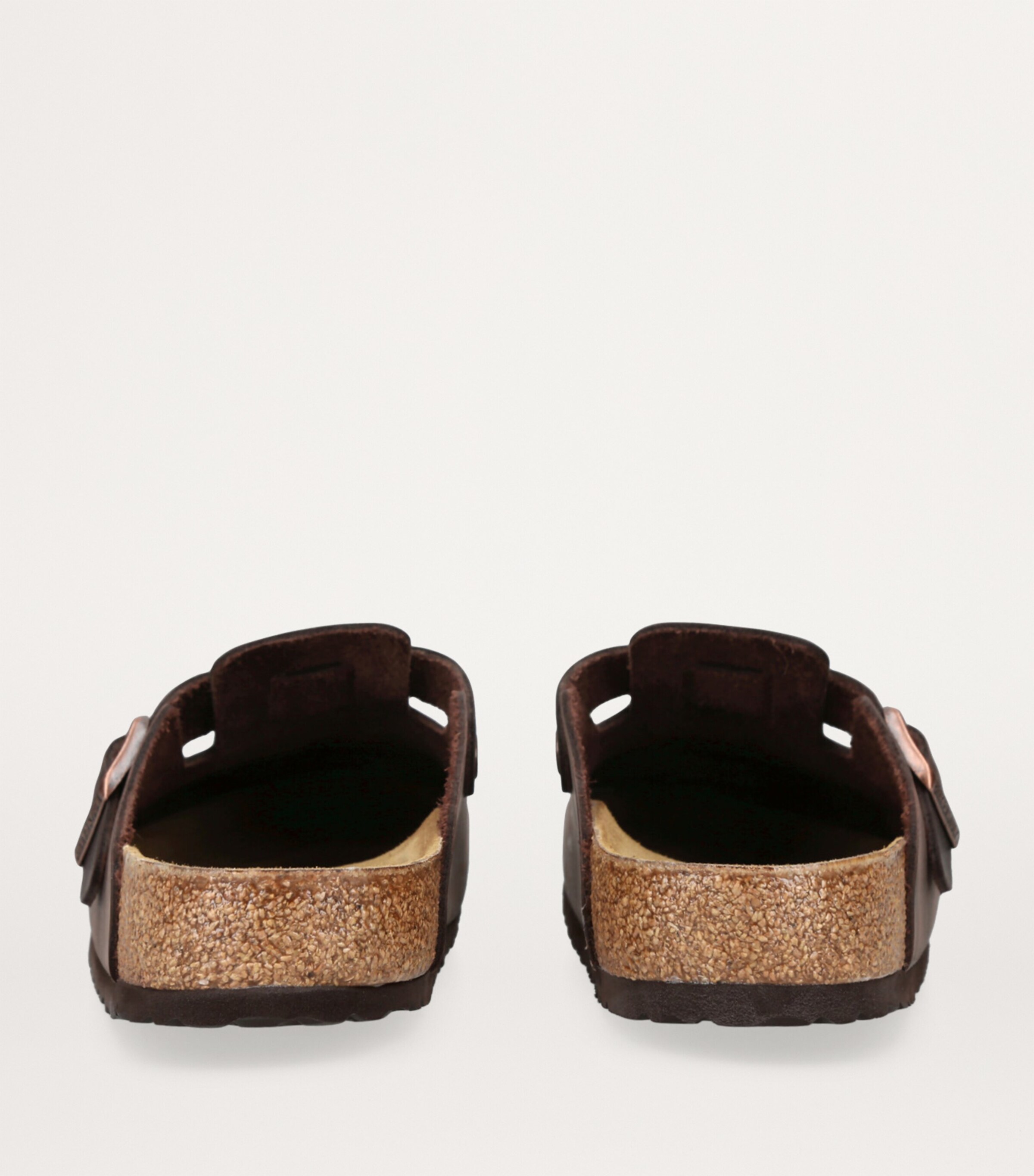 Leather Boston Clogs DARK BROWN Image 2