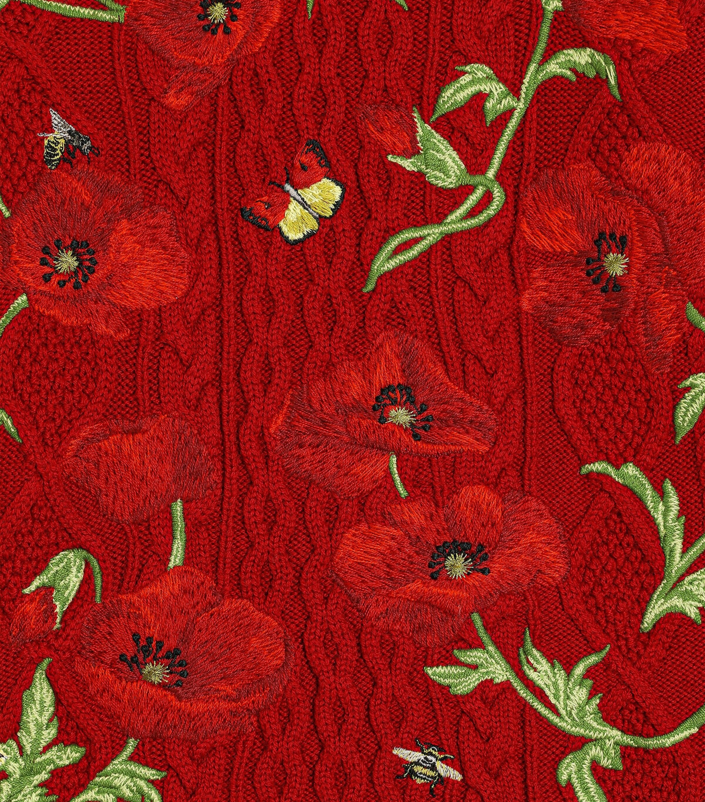 Dolce&Gabbana Kids Virgin Wool Embroidered Sweater (8-12+ Years) Bright Red Image 4