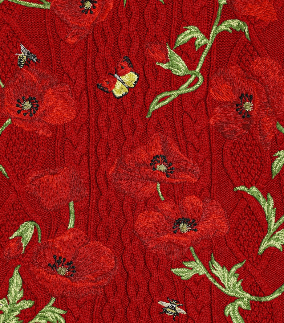 Dolce&Gabbana Kids Virgin Wool Embroidered Sweater (8-12+ Years) Bright Red Image 4