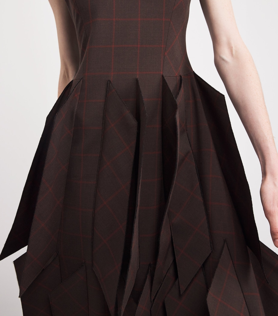 Panel Appliqué Midi Dress BROWN Image 4